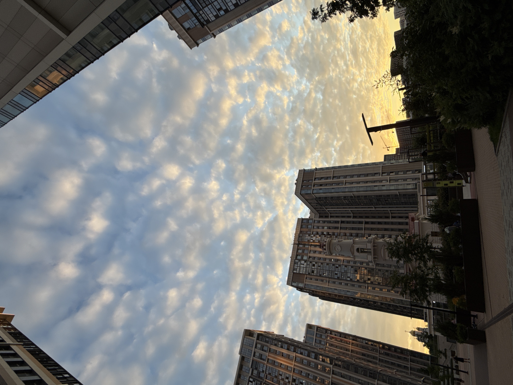 Golden hour stroll through a modern Moscow residential district