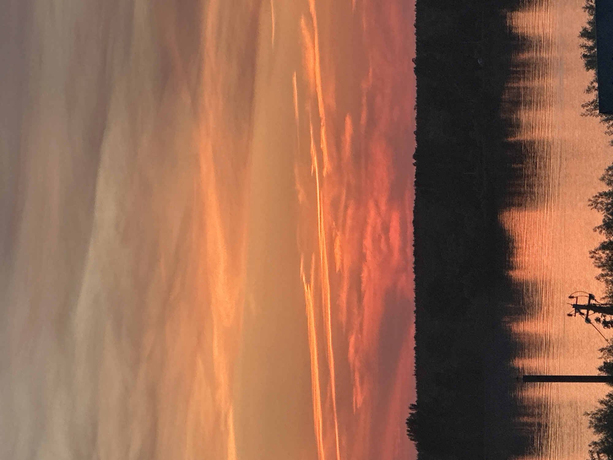 Sunset over Kama River documented in Chaikovsky, Russia