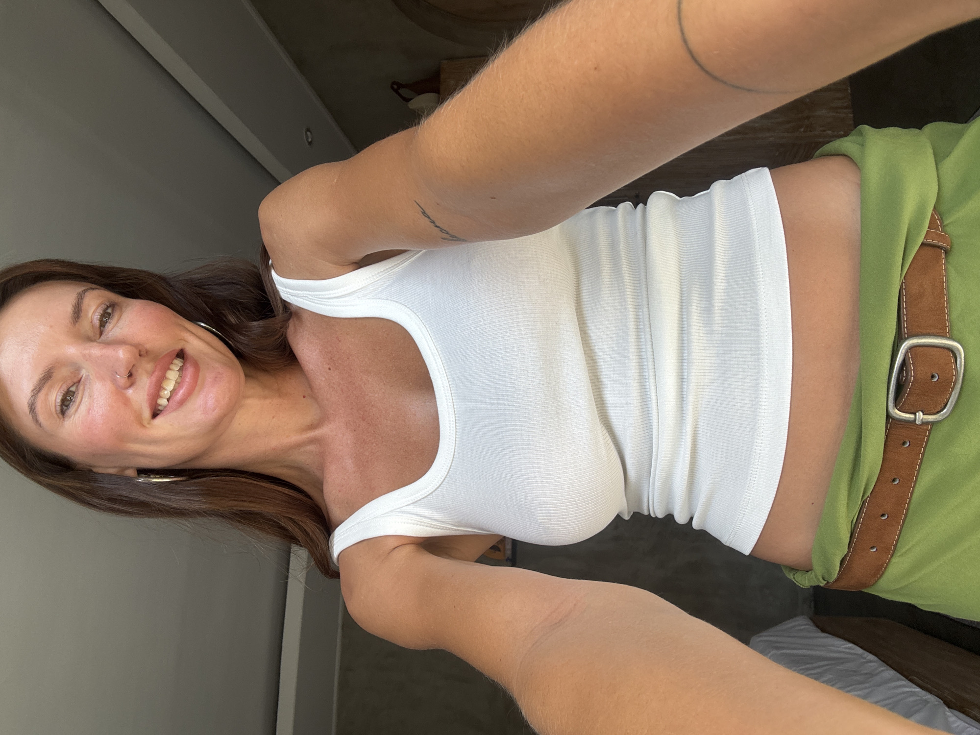 Woman takes mirror selfies in North Kuta bedroom