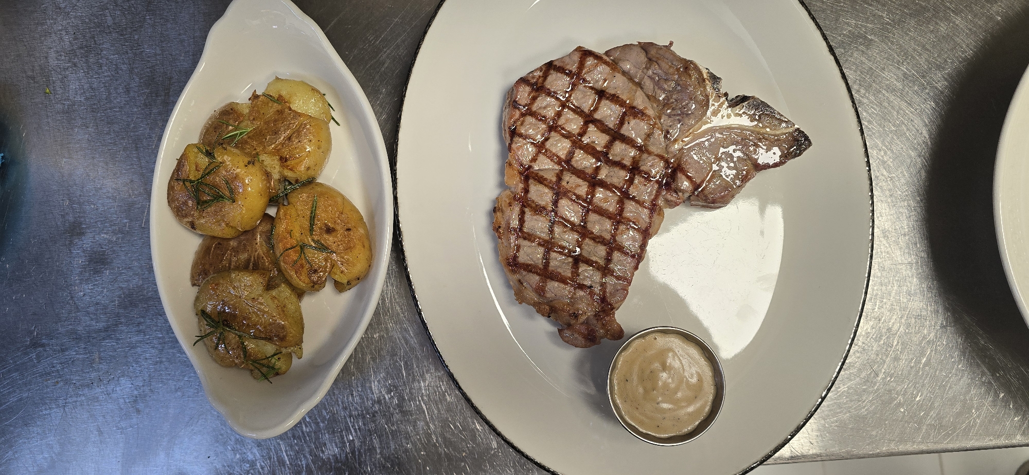 Grilled steak meal photographed in Dub, Montenegro