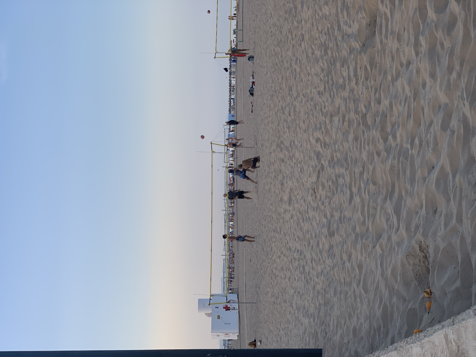 Busy summer evening at Valencia's Malvarrosa beachfront