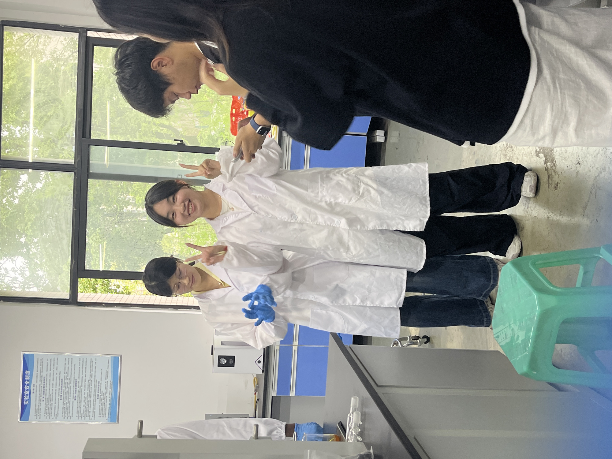 Laboratory workers observed during morning activities in Jiangjin, China
