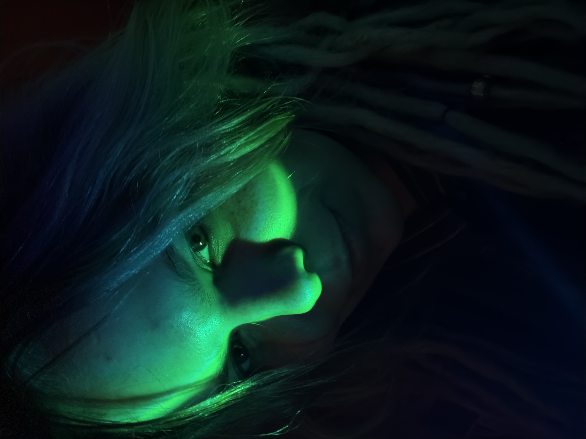 Dramatic selfie series with dreadlocks and moody lighting, Moscow