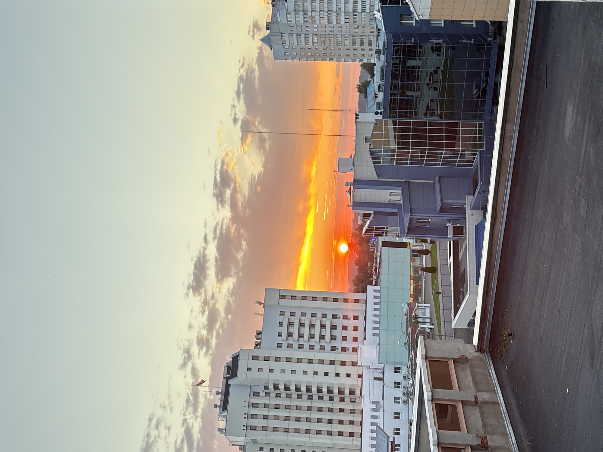 Vitsebsk skyline at golden hour, rooftop perspective