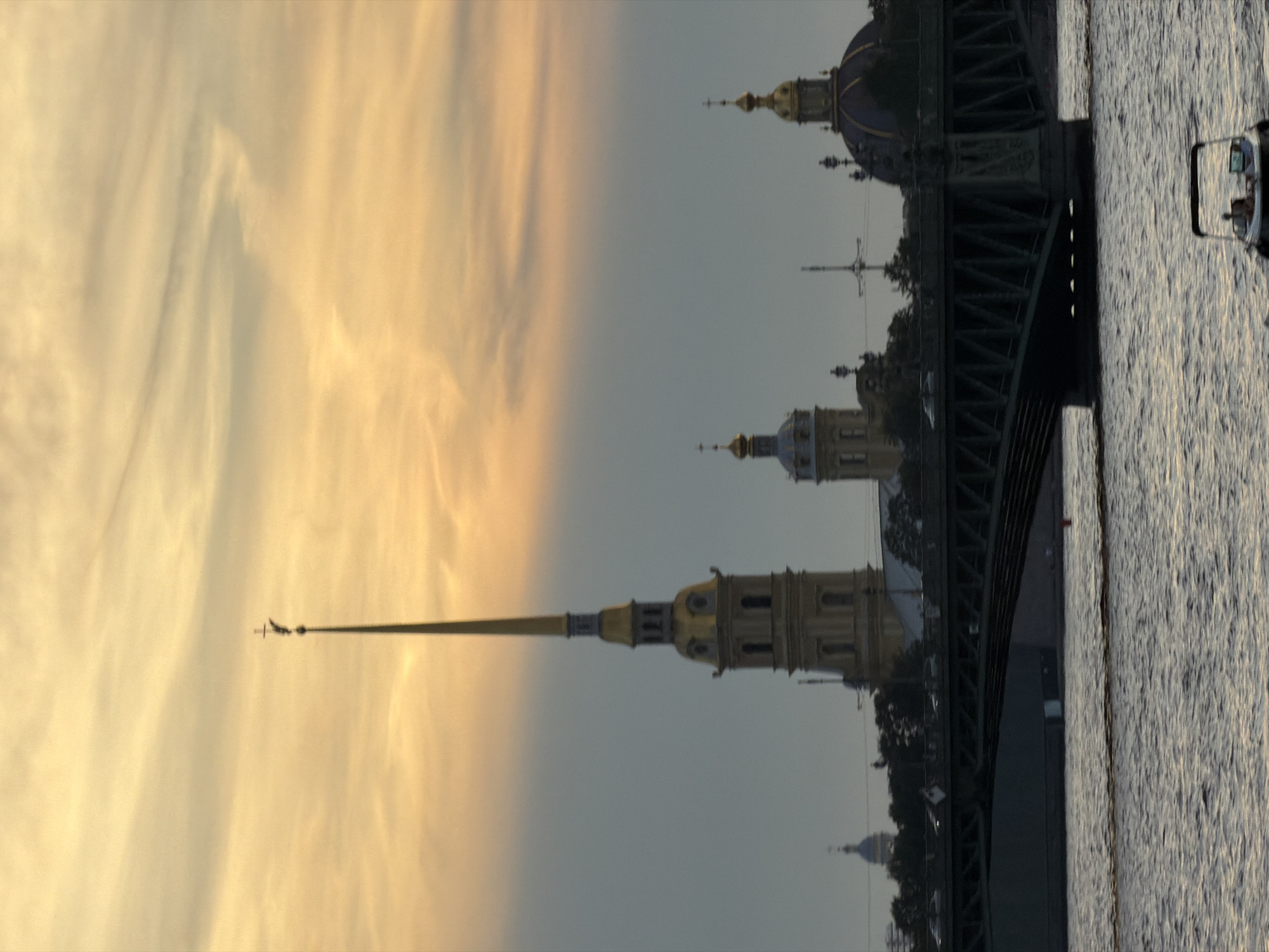 Peter and Paul Fortress at twilight, Saint Petersburg streets