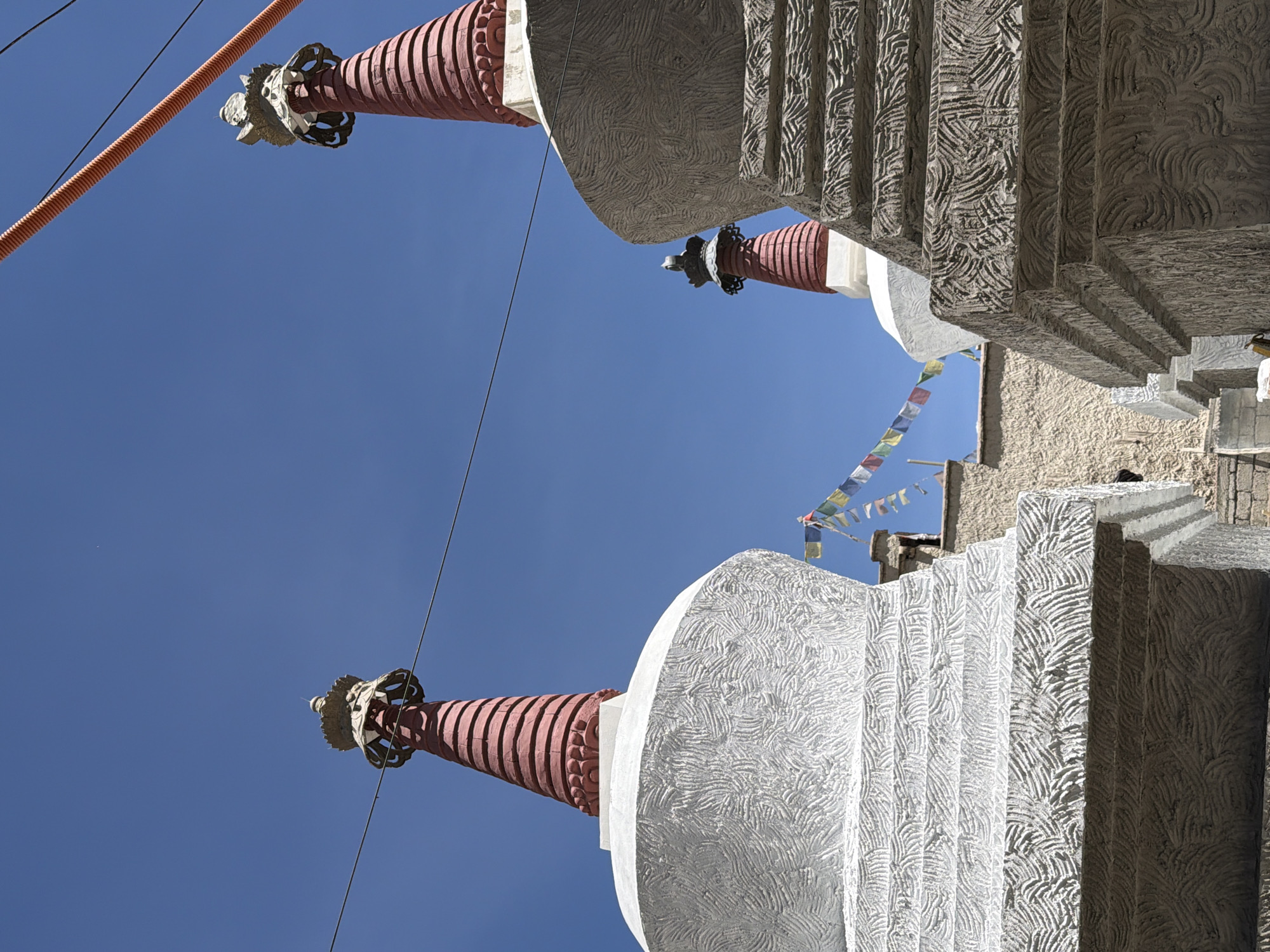 Morning around Leh's Buddhist stupas, Ladakh