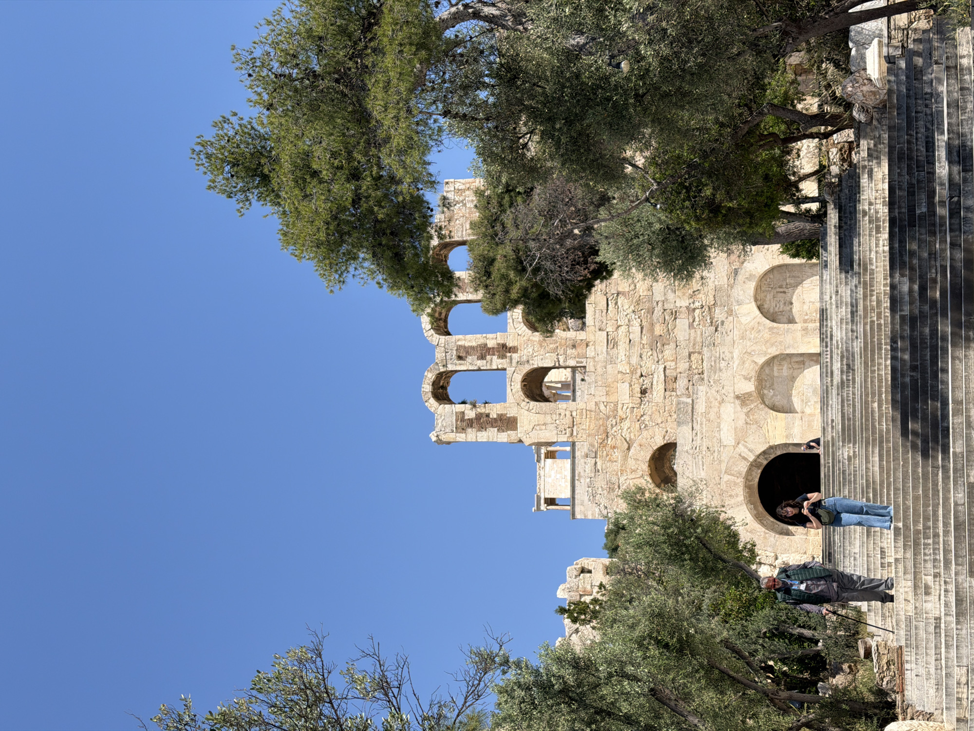 Clear sunny skies documented across Athens landmarks and streets