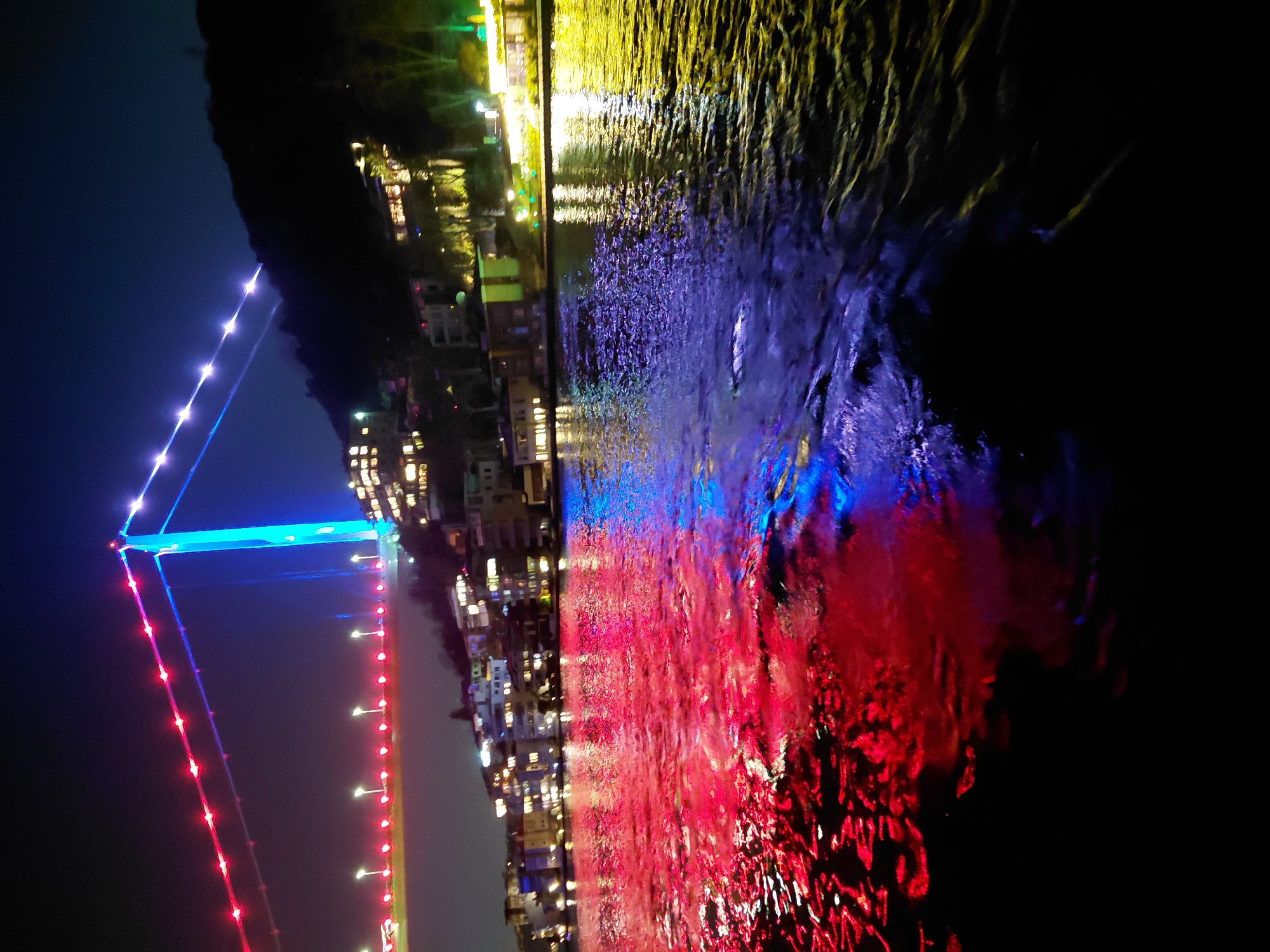 Illuminated Bosphorus bridges captured in nighttime photos from Sarıyer