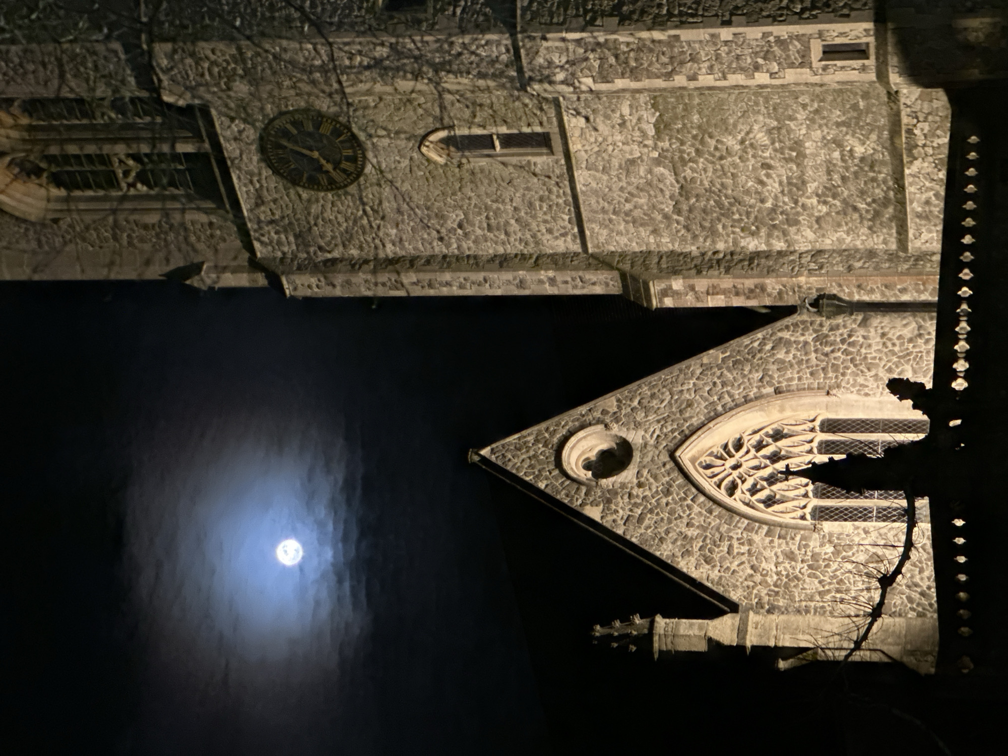 Tunbridge Wells church photographed illuminated at night