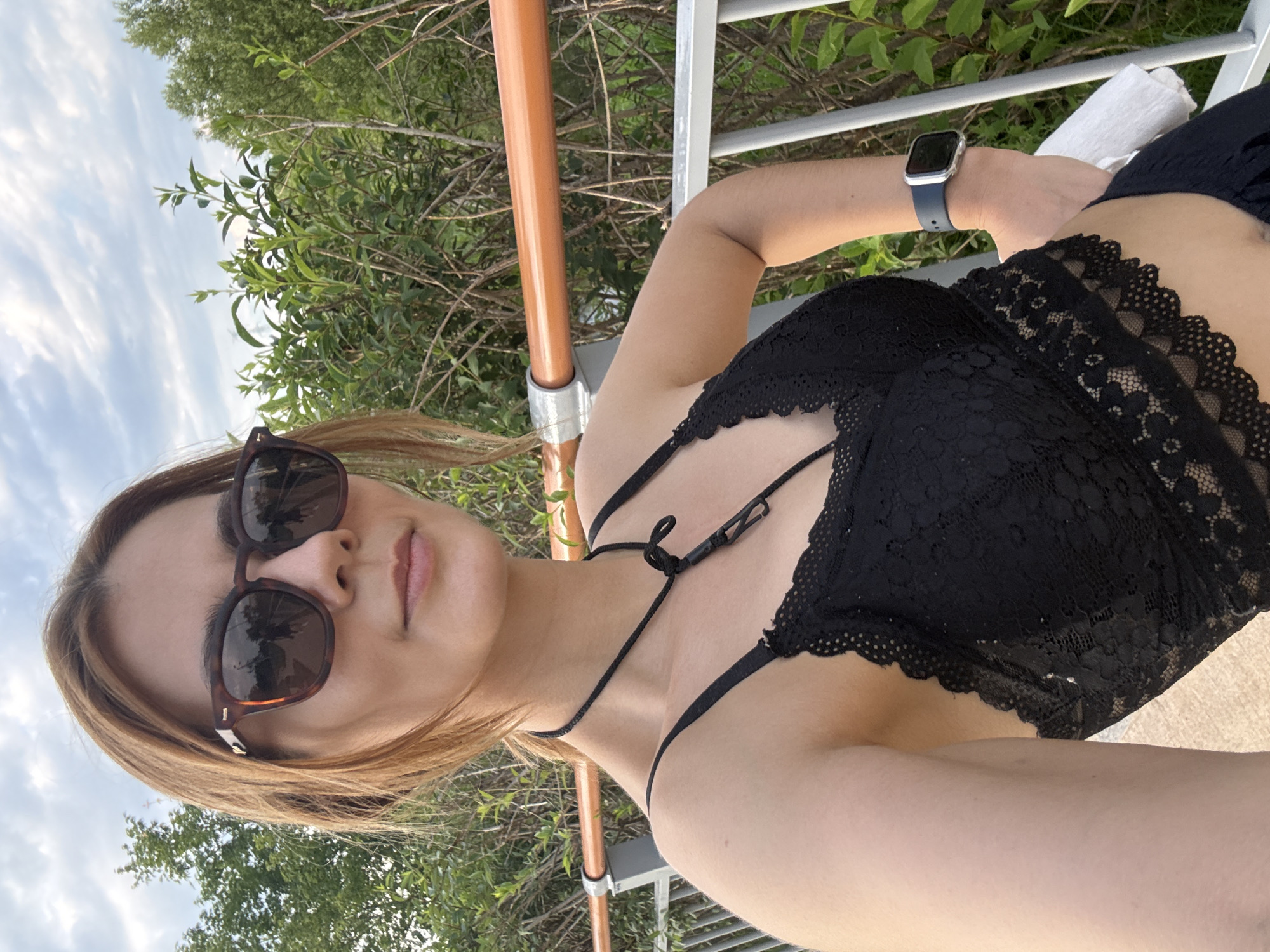 Casual stroll and selfie along a railing in Gimpo-si