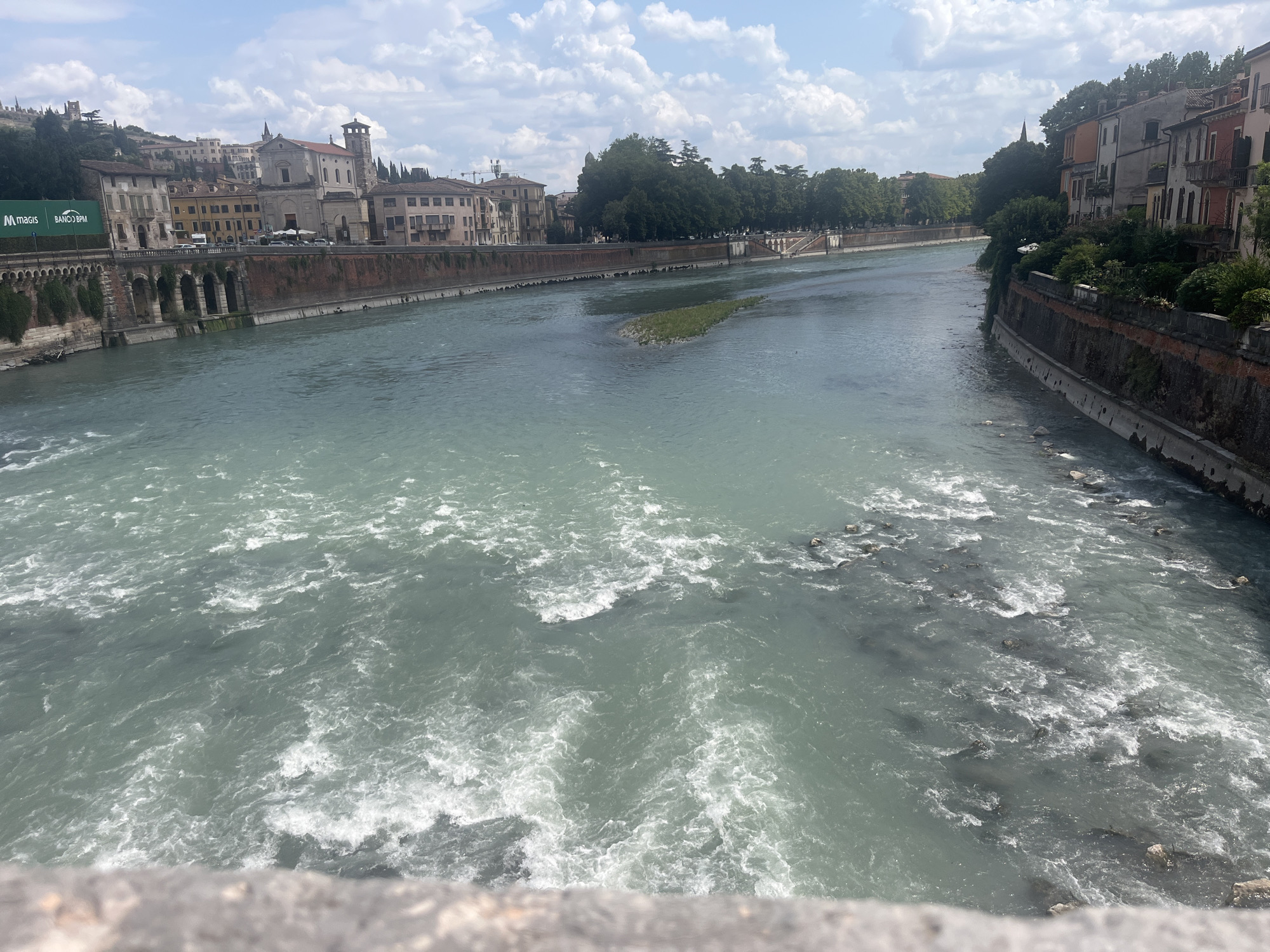 Multiple angles on the Adige River cutting through Verona