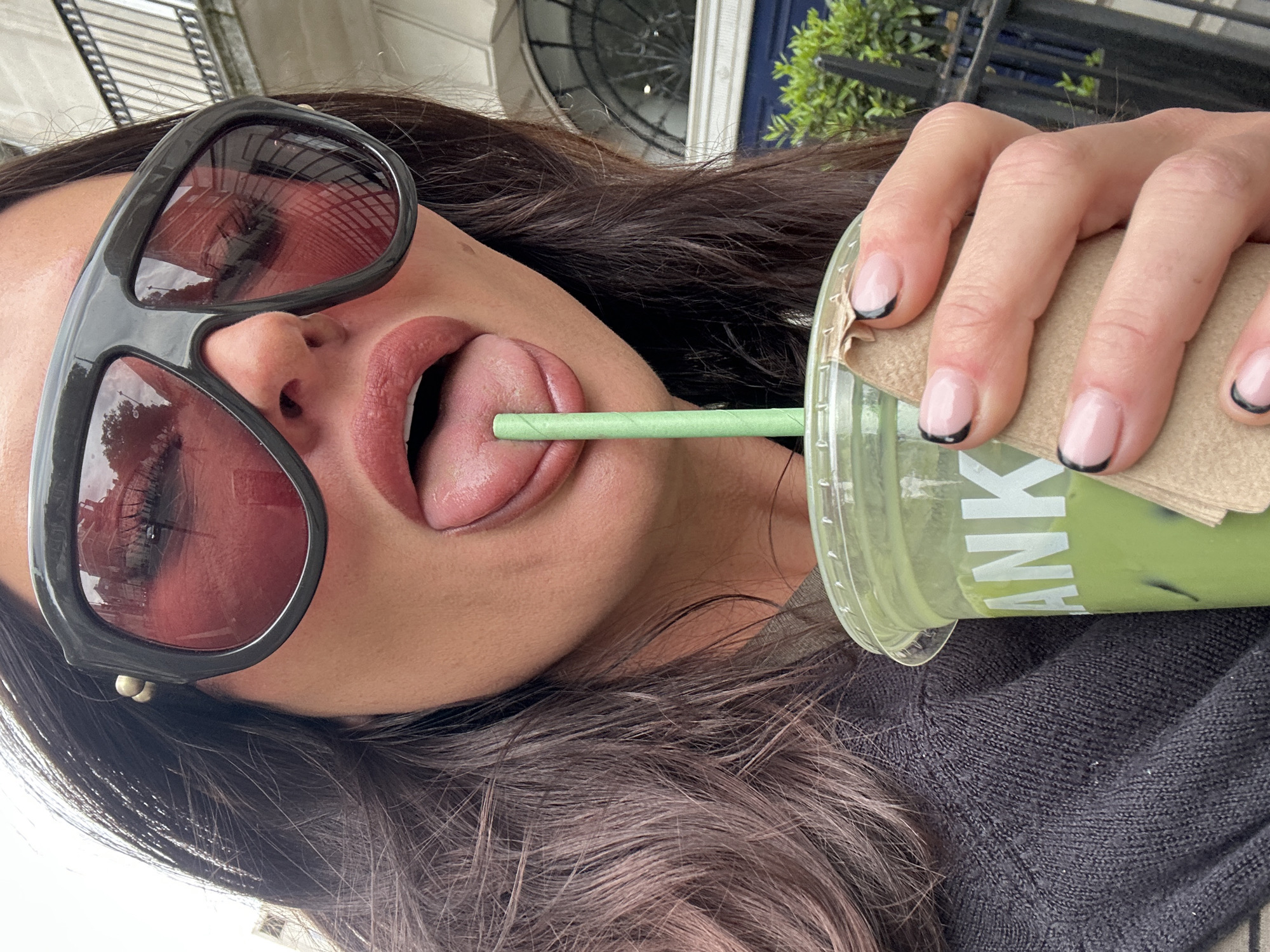 Woman enjoys casual lunch at London café