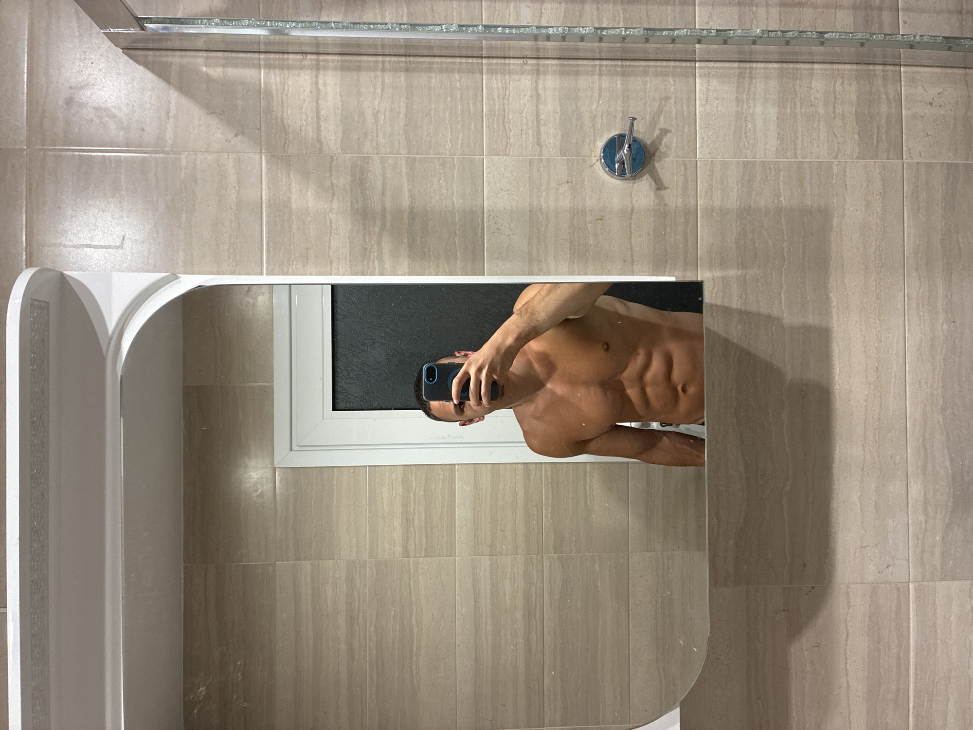 Man takes bathroom mirror selfies in Blagoevgrad