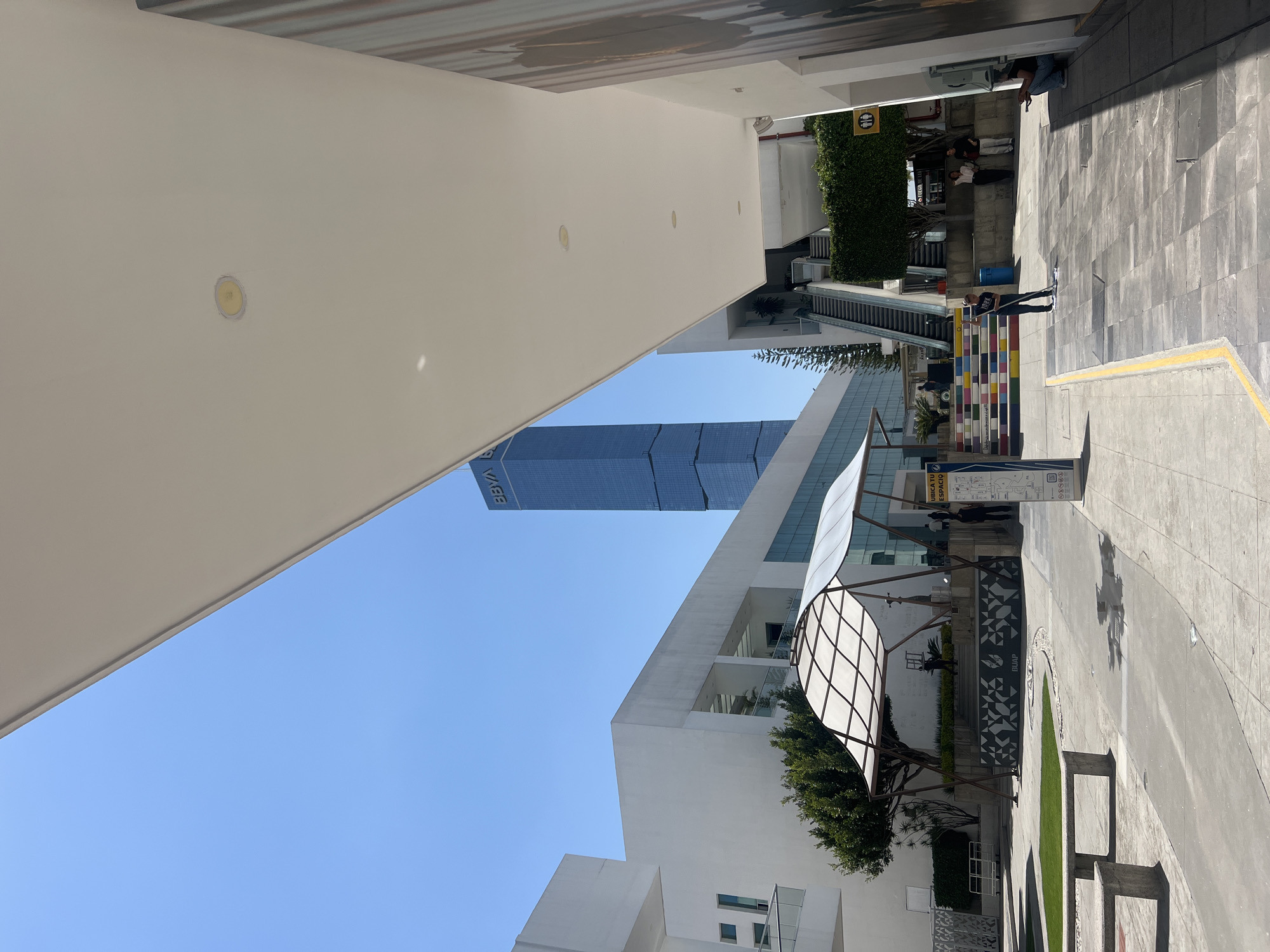 Outdoor plaza and empty theater documented in Puebla