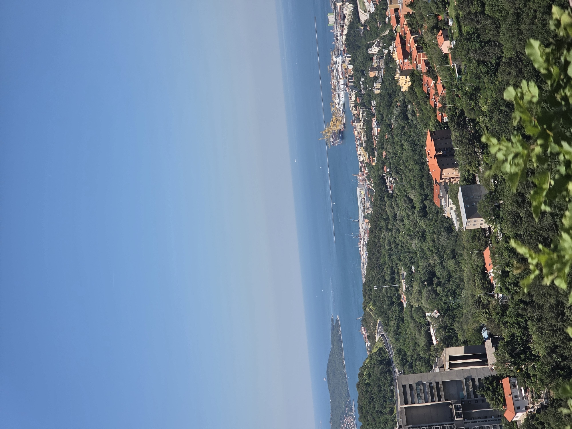Coastal view of Trieste peninsula documented from hillside