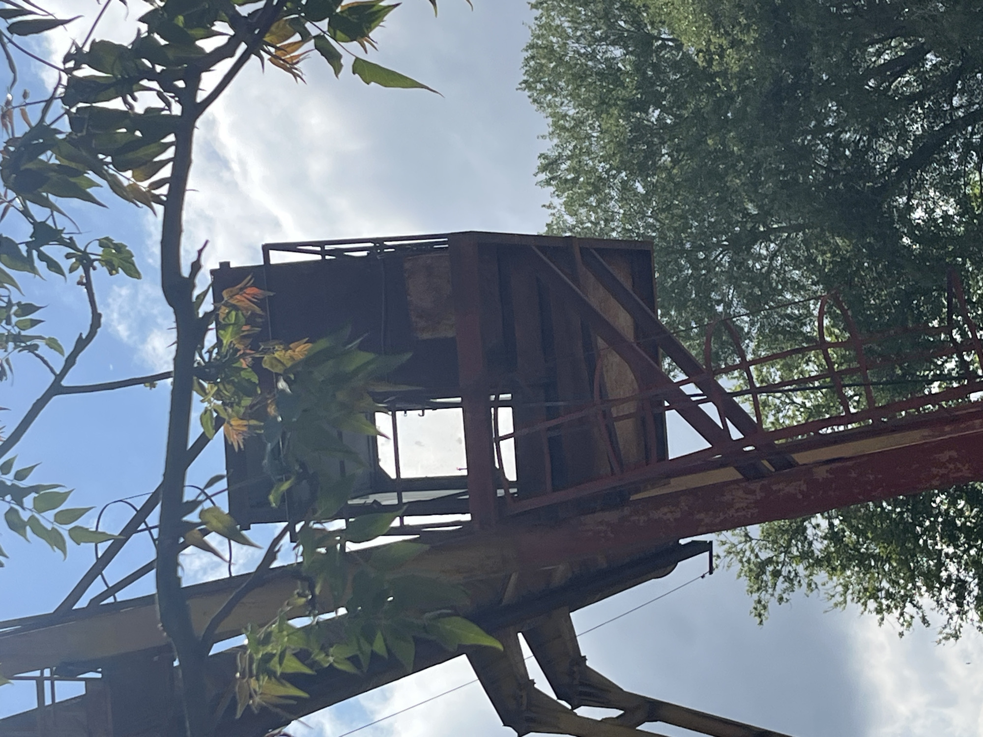 Person with poster tube spotted near abandoned structures in Burgas