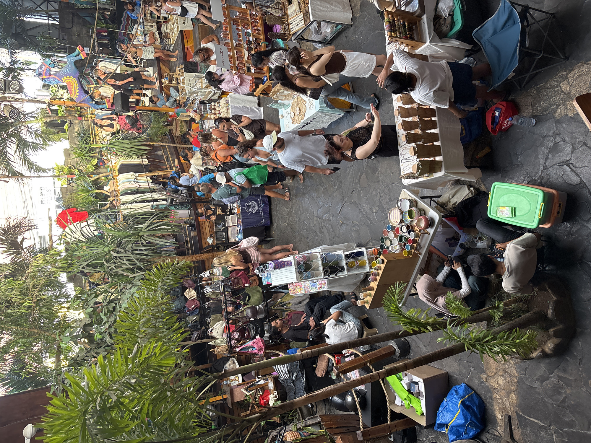 Bustling indoor market scene in Kuta Selatan, Indonesia