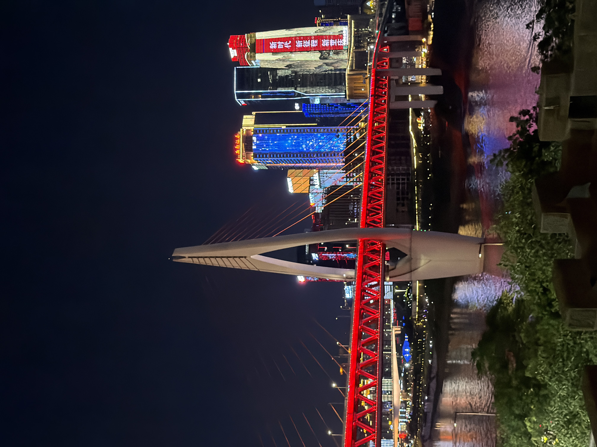 Chongqing's Hongyadong bridge and tunnels on a busy night