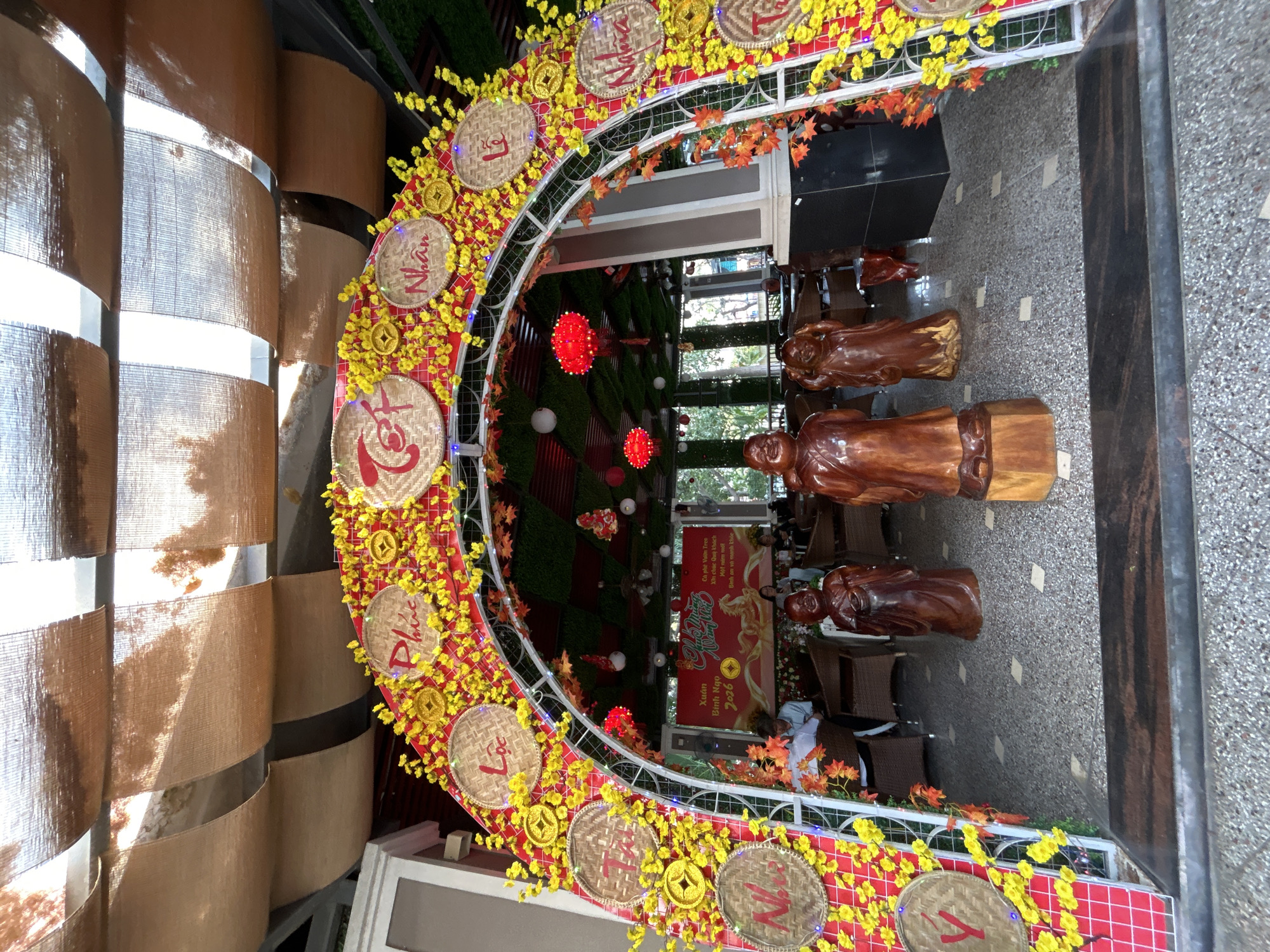 Tet decorations displayed indoors in Nha Trang, Vietnam