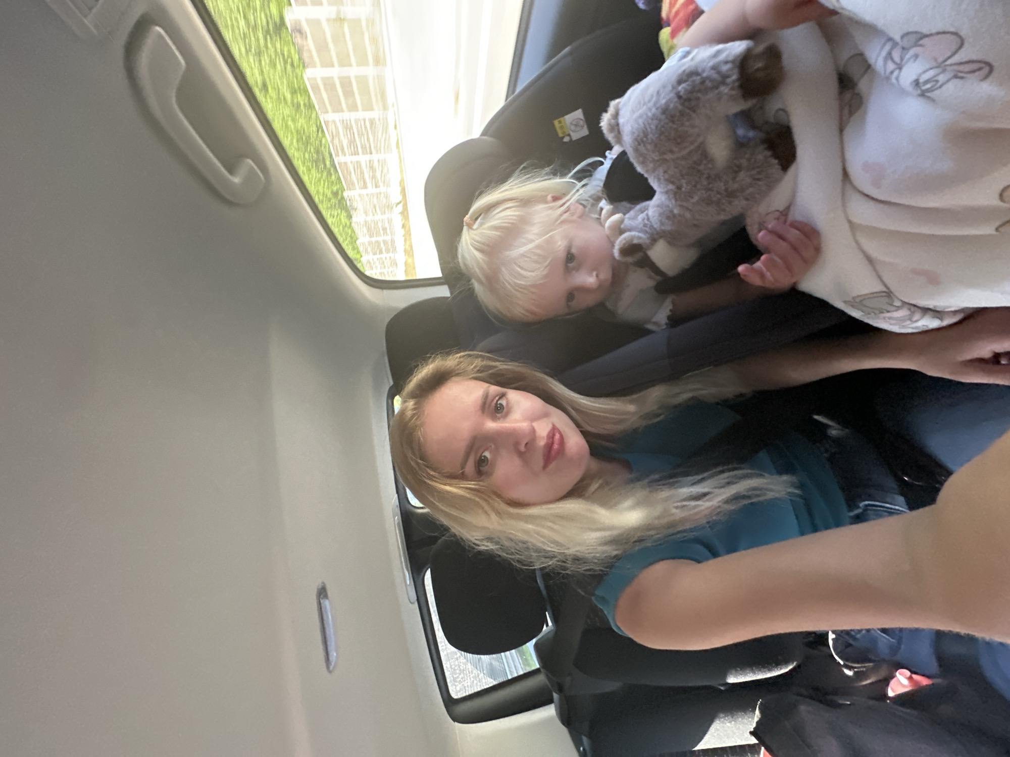 Backseat selfie on a sunny day in rural Austria