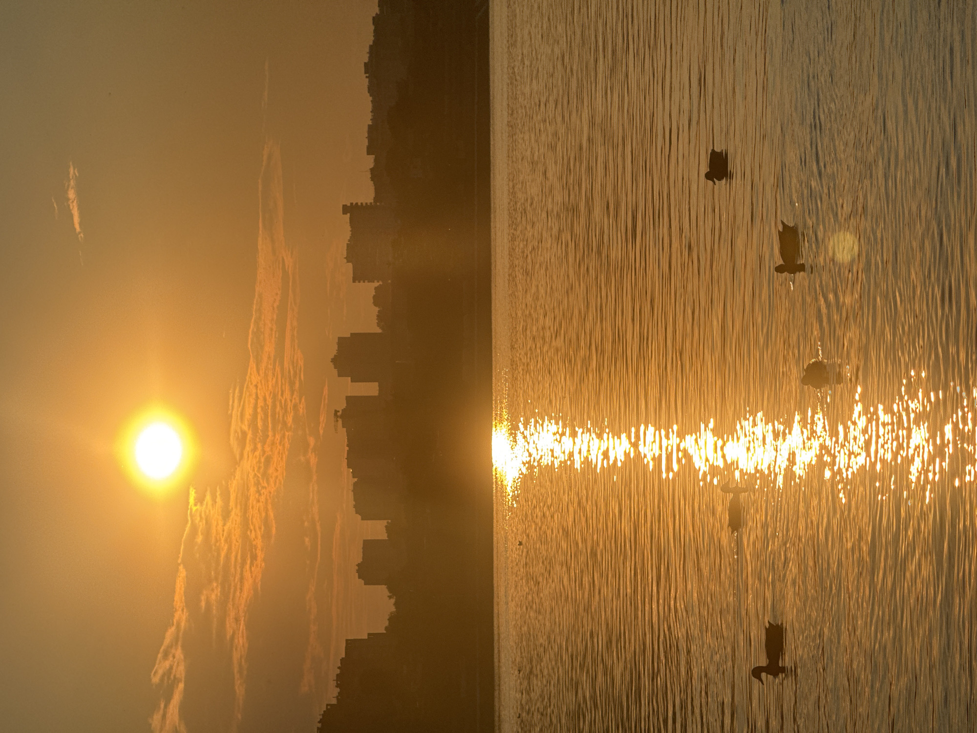 Golden hour along the Angara River in Irkutsk