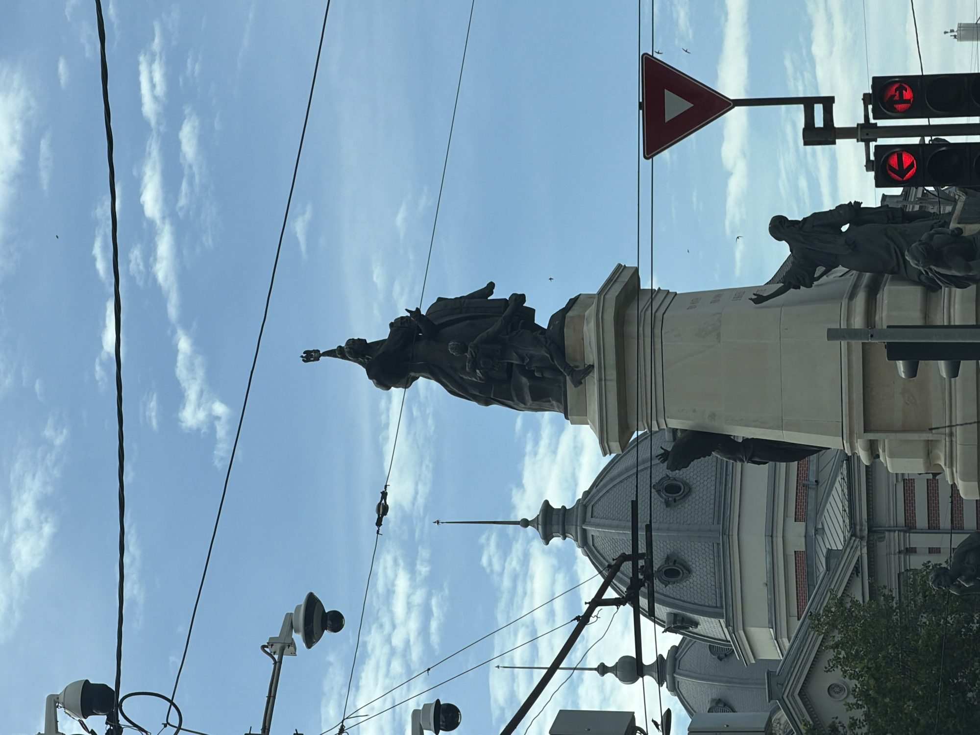 Bucharest monuments and Justice statue documented by witnesses