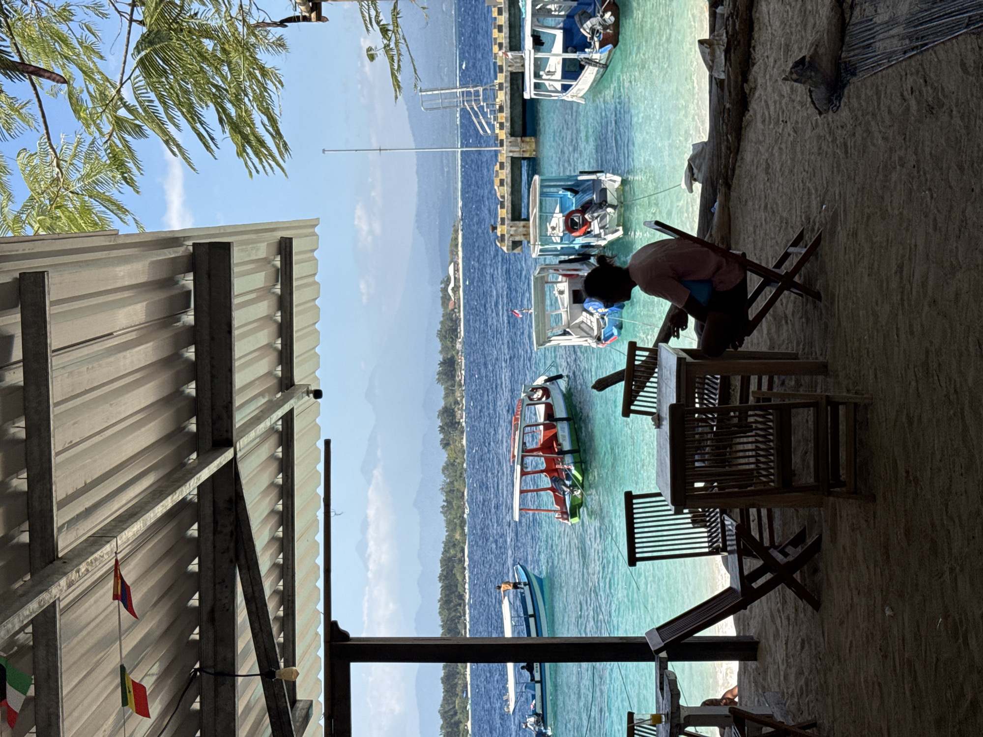 Beachside café strip on the Indonesian coast