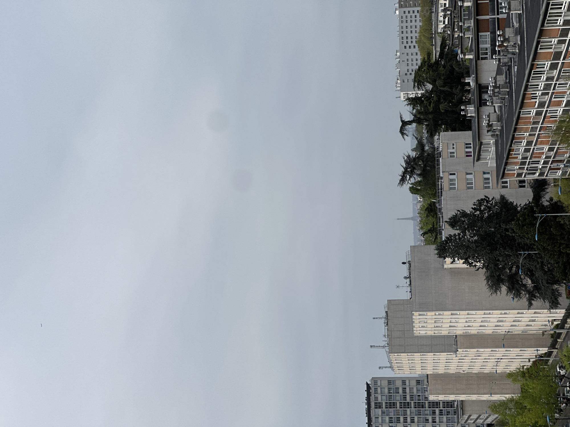 Morning documentation of household items and Paris skyline views
