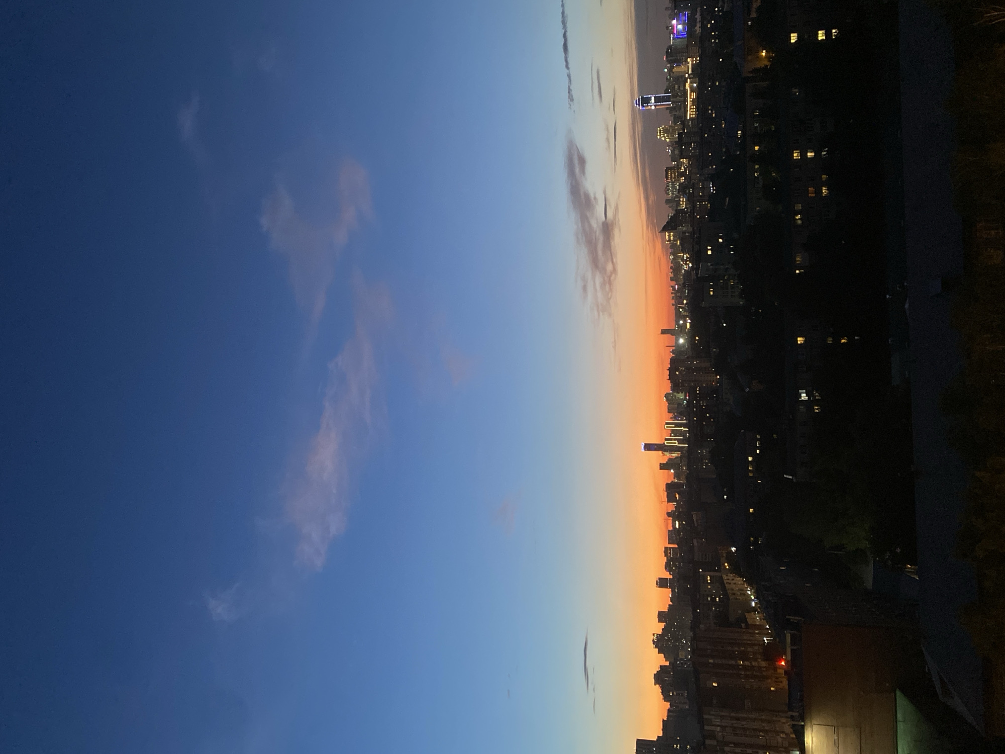 Yekaterinburg skyline at dusk, caught mid-sunset