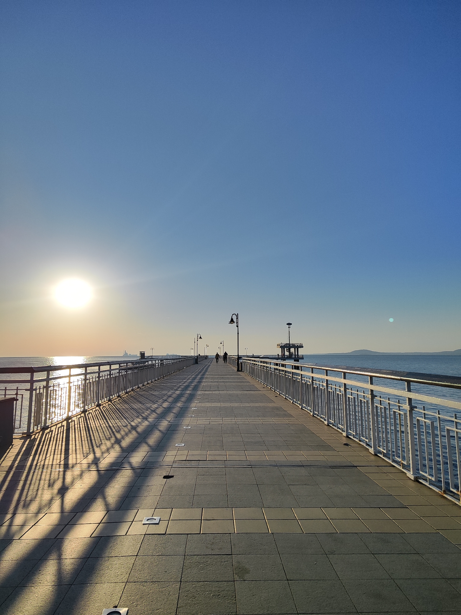 Dawn pier scene captured in Burgas, Bulgaria
