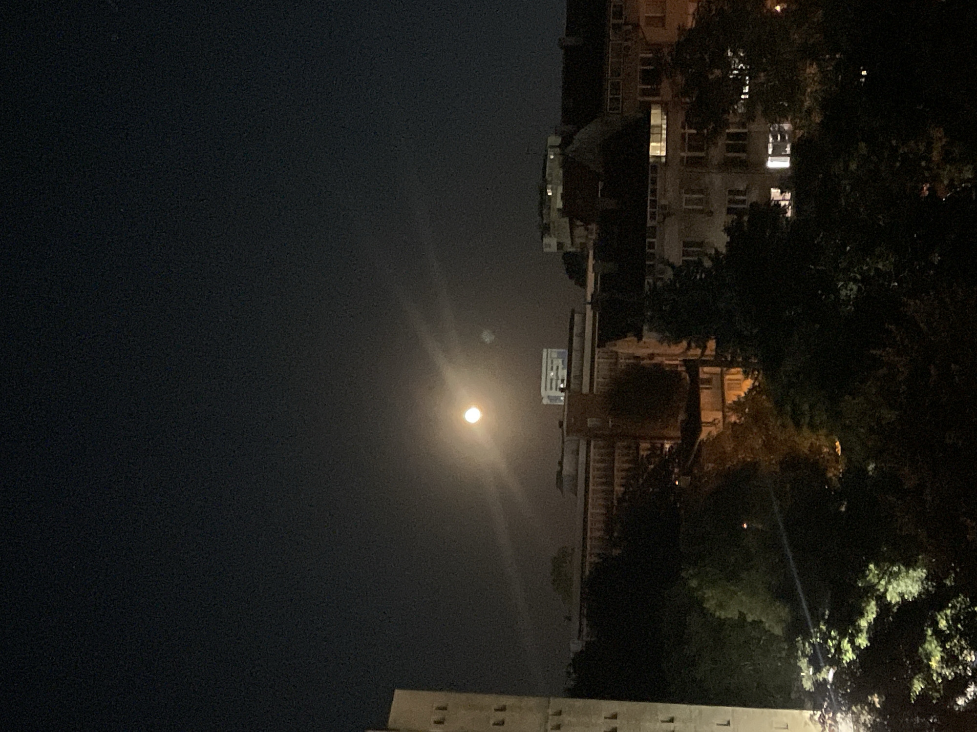 Full moon rising over Burgas on a summer night