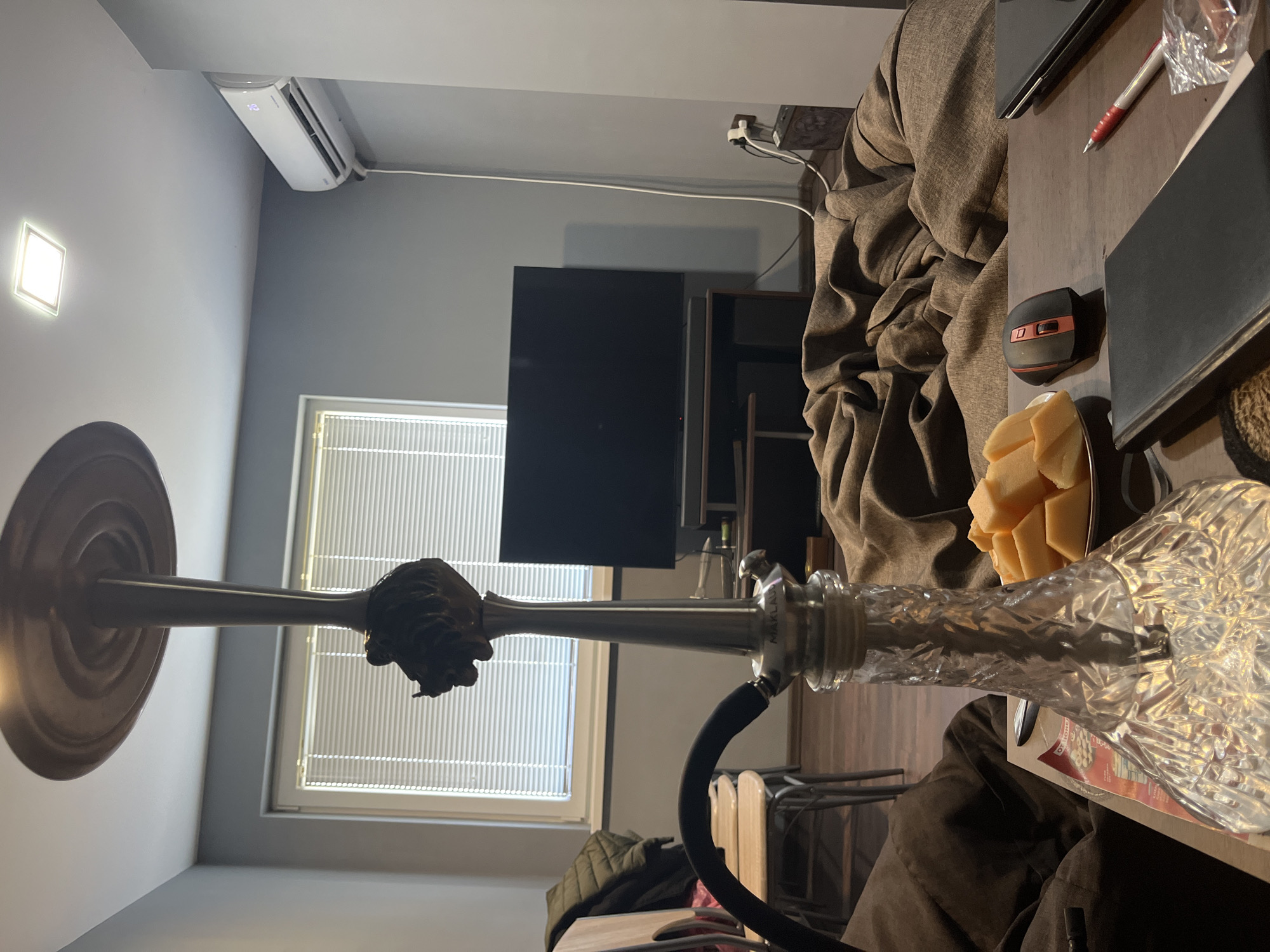 Hookah setup in a lounge space in Montana, Bulgaria