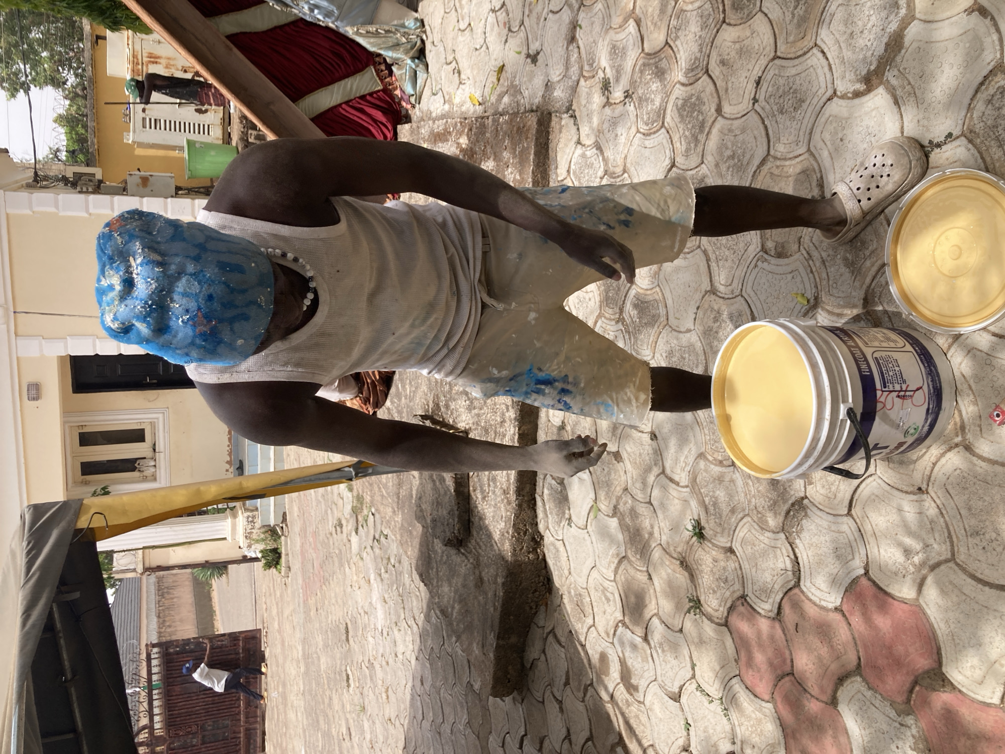 House painting project documented in Jos, Nigeria residential compound