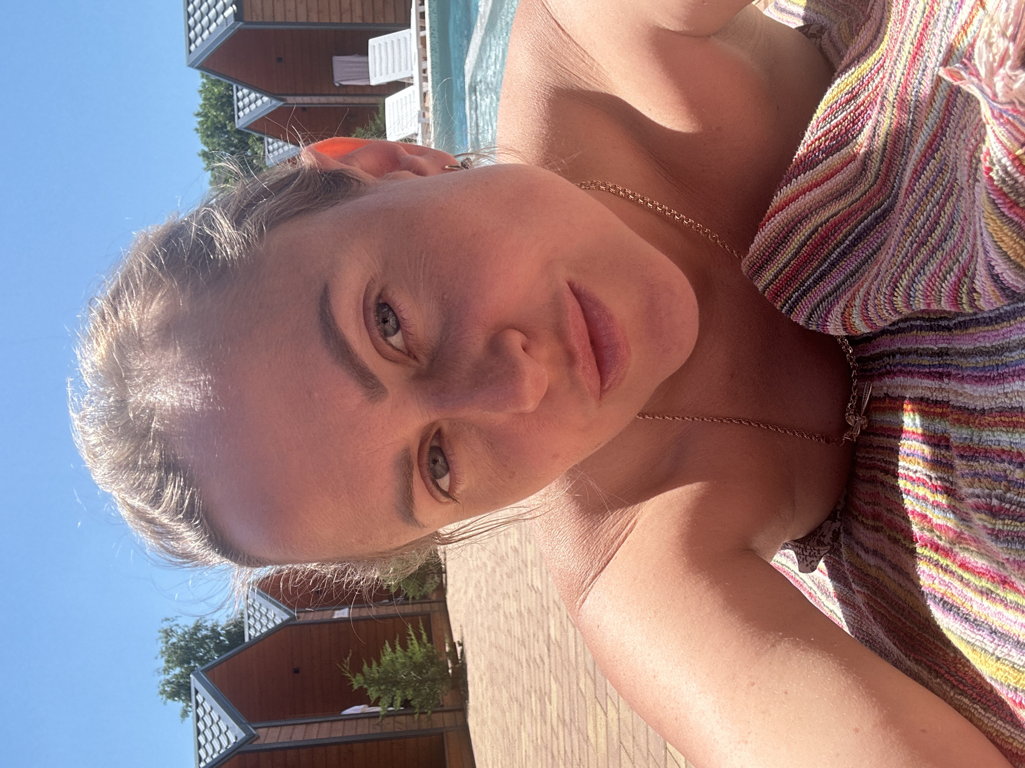 Lazy poolside morning at a resort in Anapa, Russia