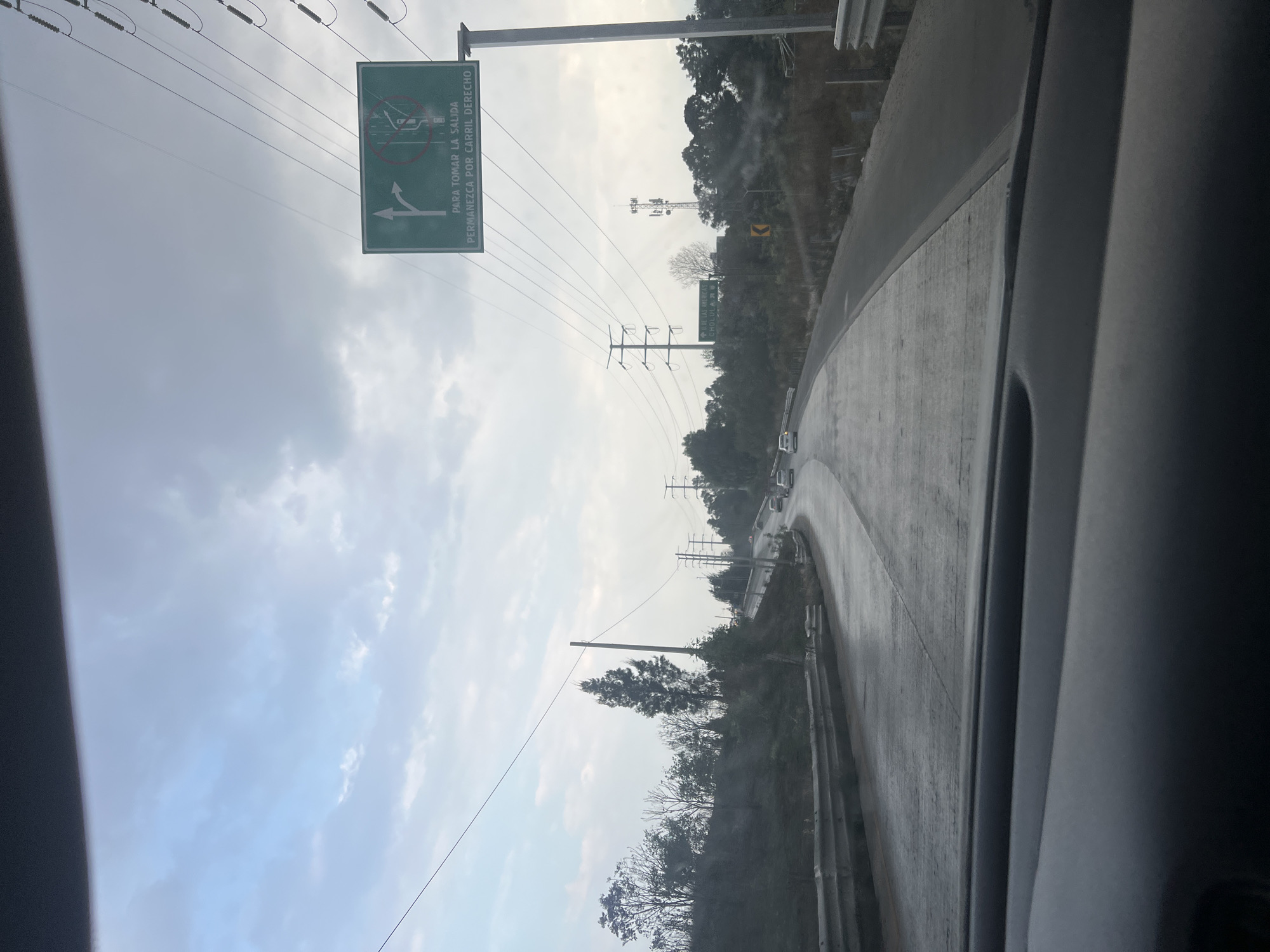 Nighttime drive through Cholula captured on highway exit