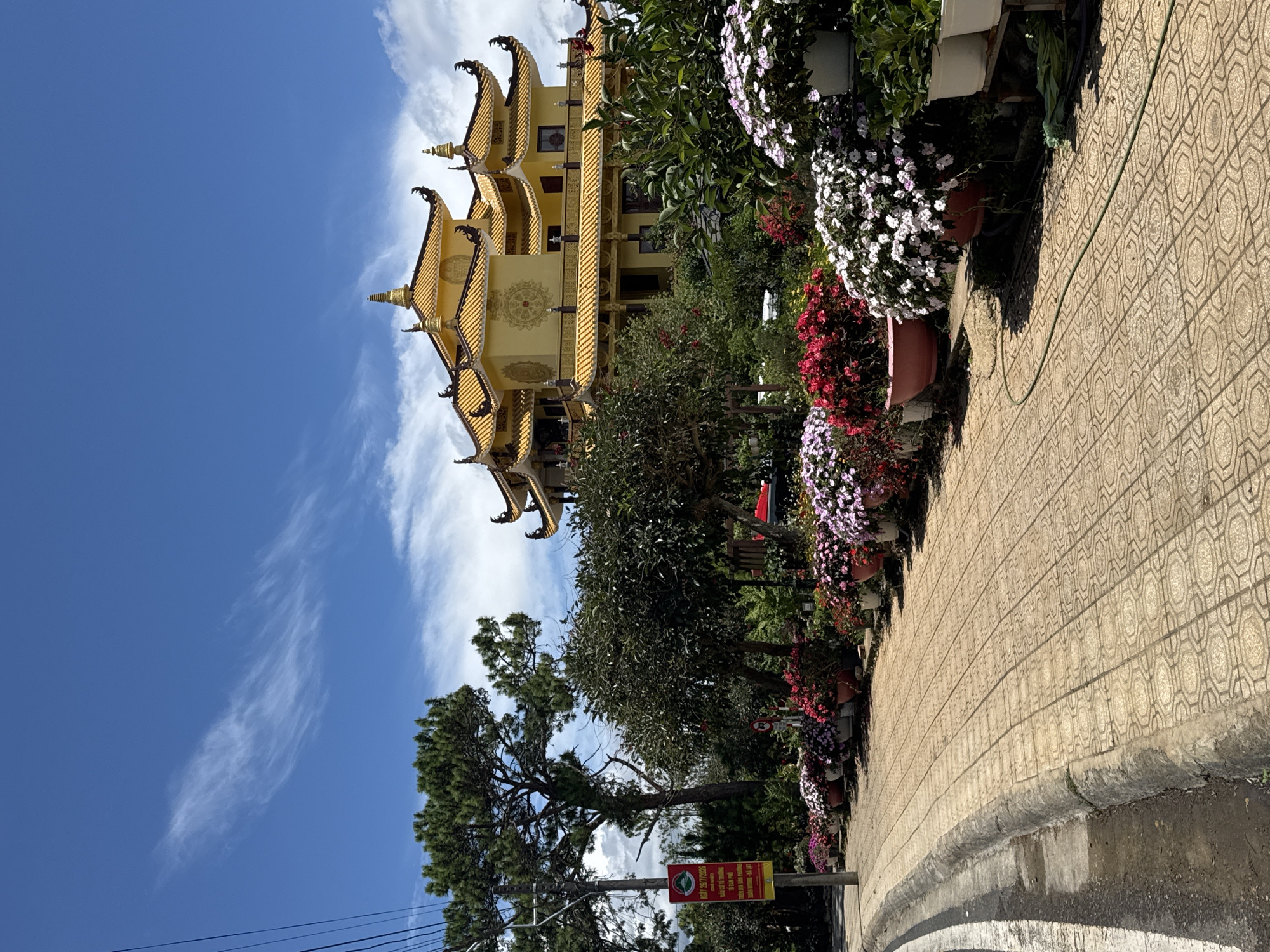 Ornate yellow Buddhist temple in Da Lat, Vietnam