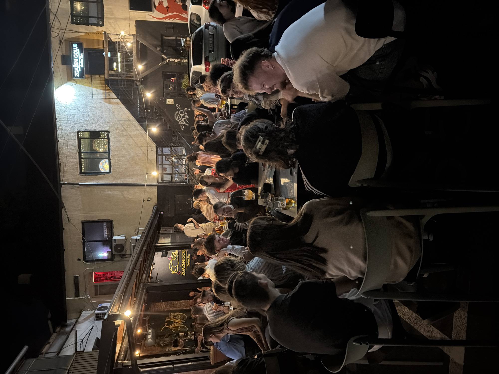 Belgrade nightlife scene across multiple bars and restaurants