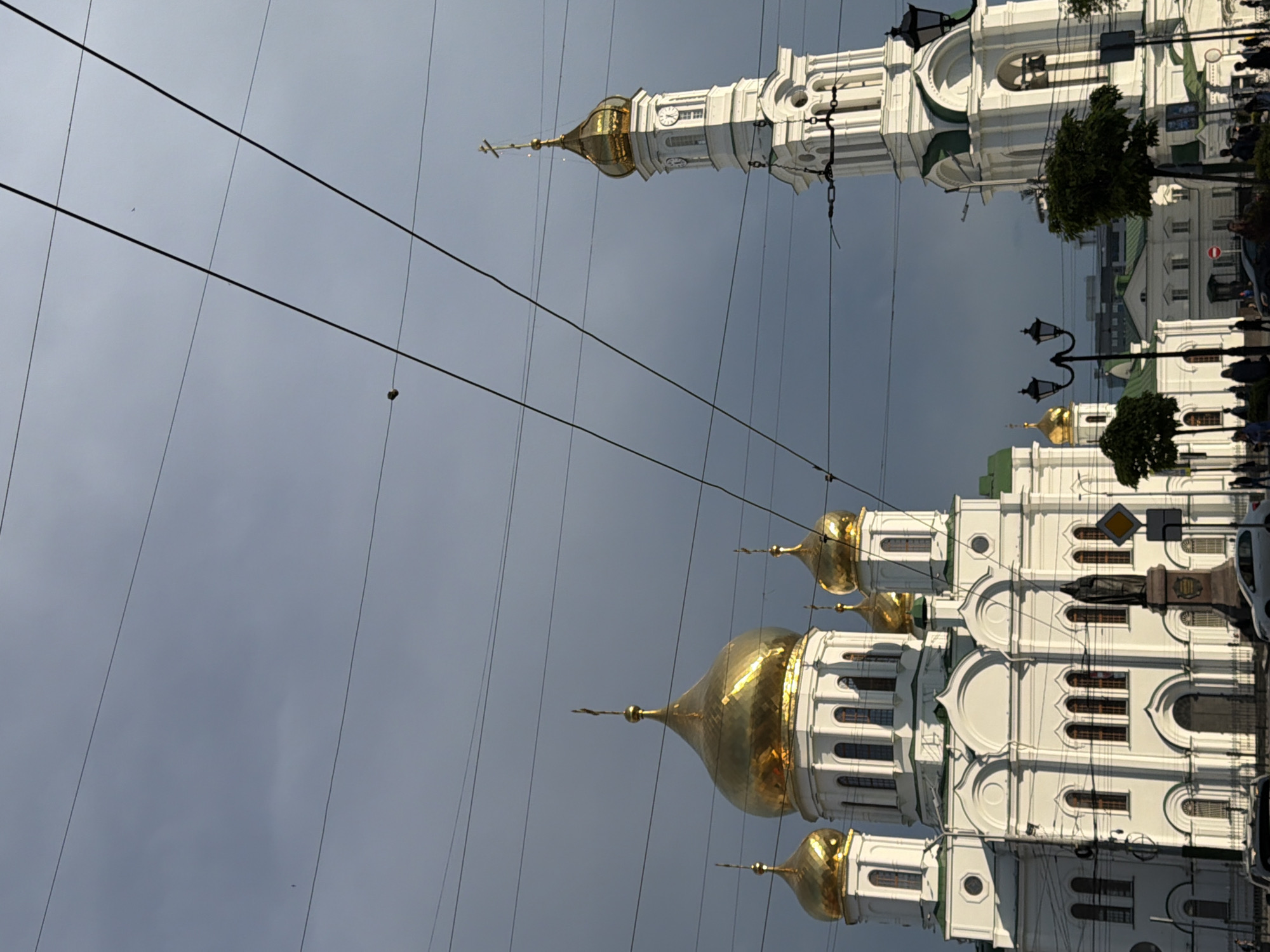 Cathedral of Nativity photographed in Rostov-on-Don under cloudy skies