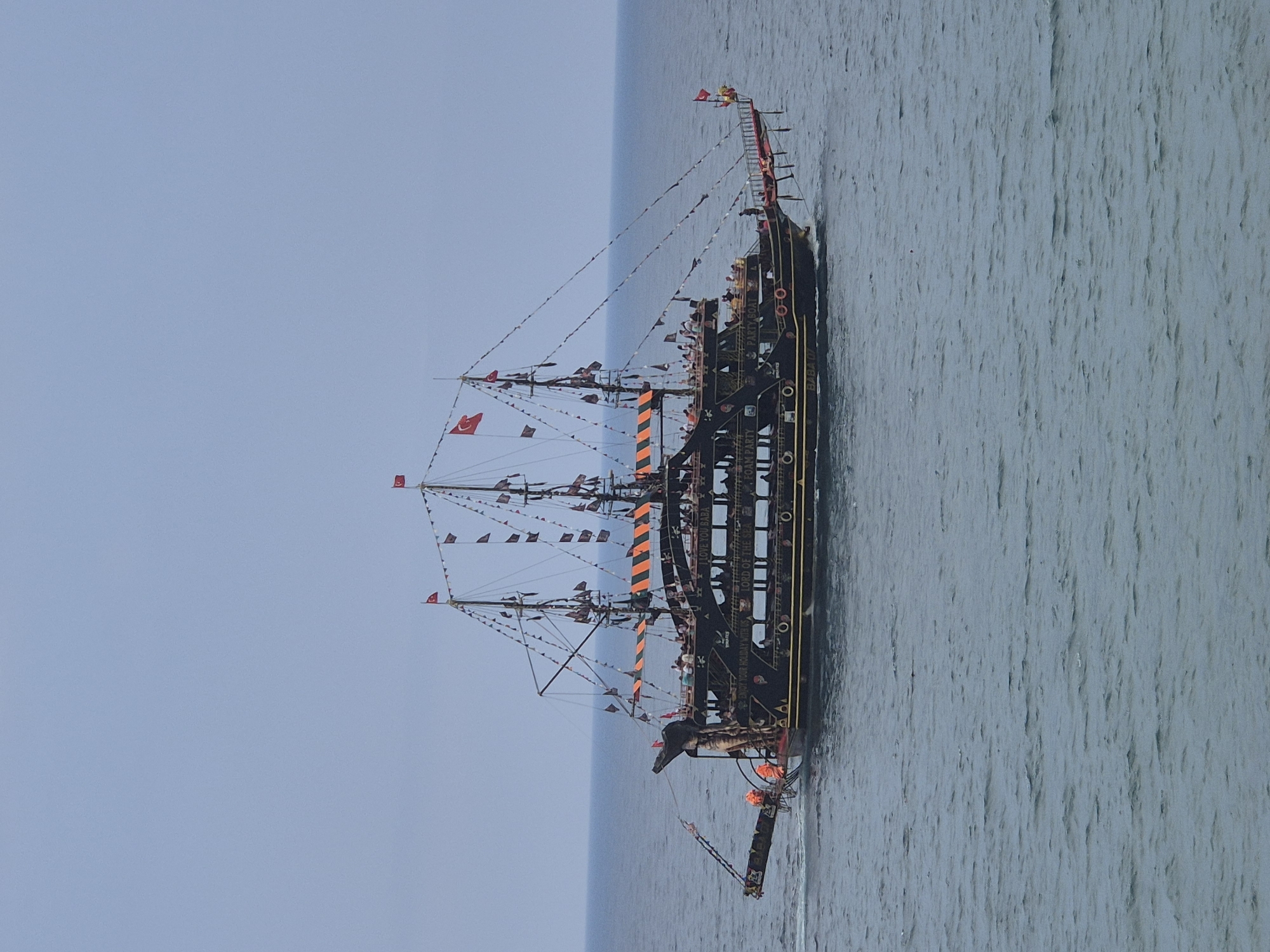 Pirate boat tours operate in choppy seas off Alanya