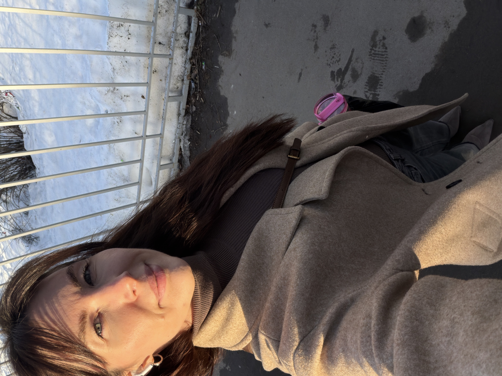 Woman takes selfies in Perm, Russia