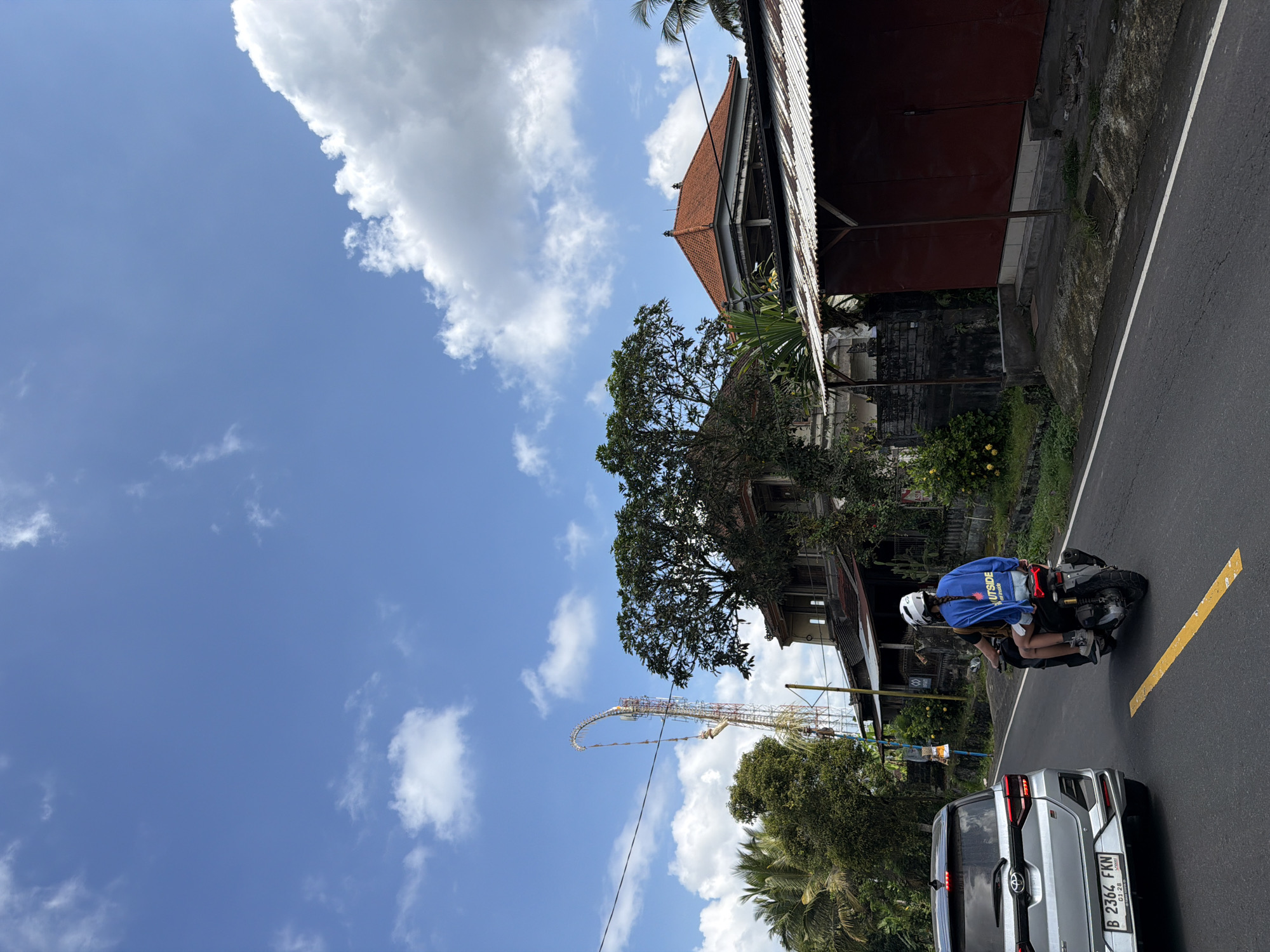 Everyday street life along a Tampaksiring road in Bali