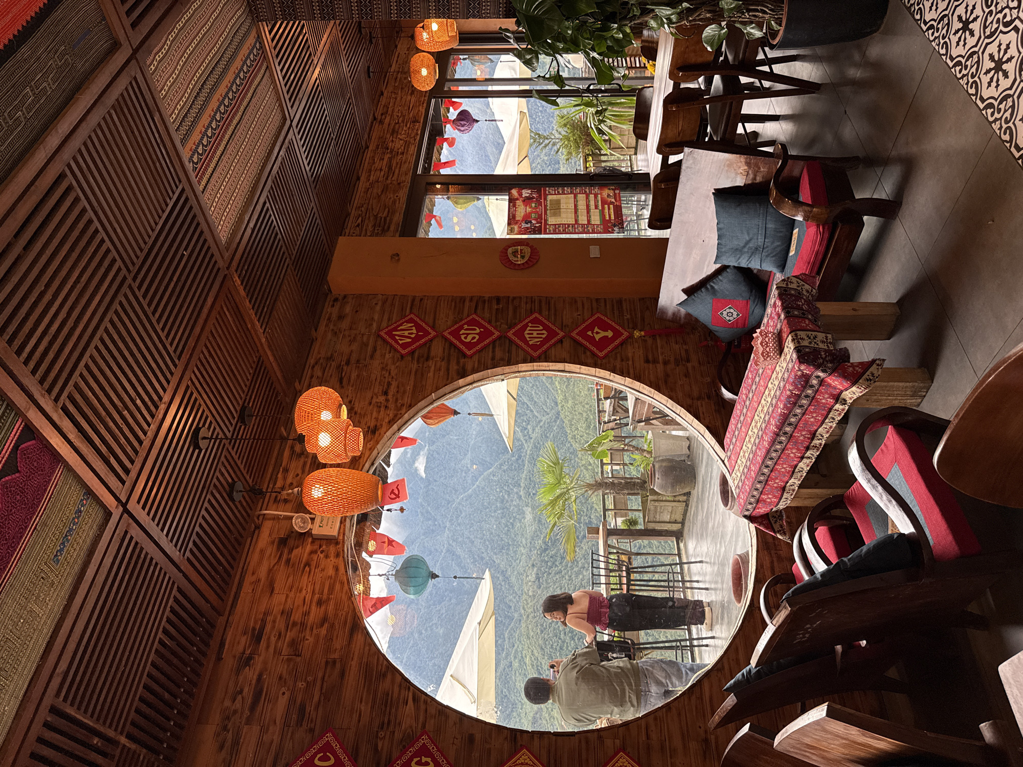 Café views over Sa Pa's misty mountain valleys