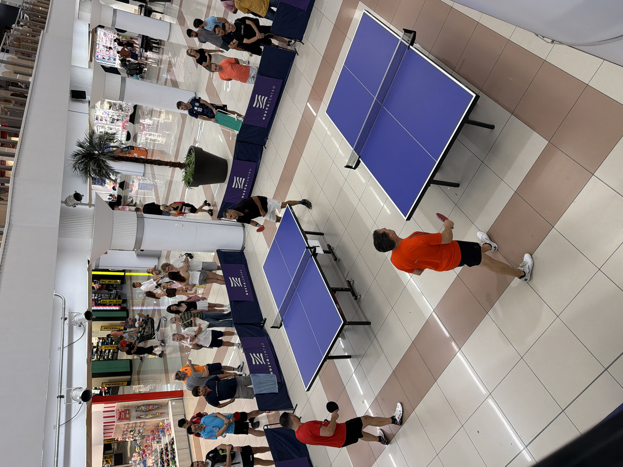 Table tennis tournament held inside a shopping mall