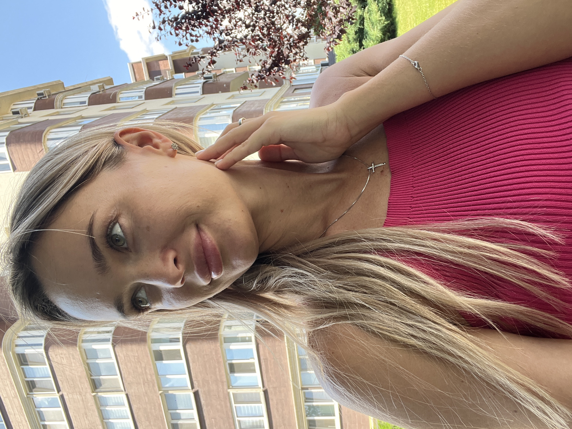 Sunny afternoon in a Kryzhanivka courtyard with a Chihuahua