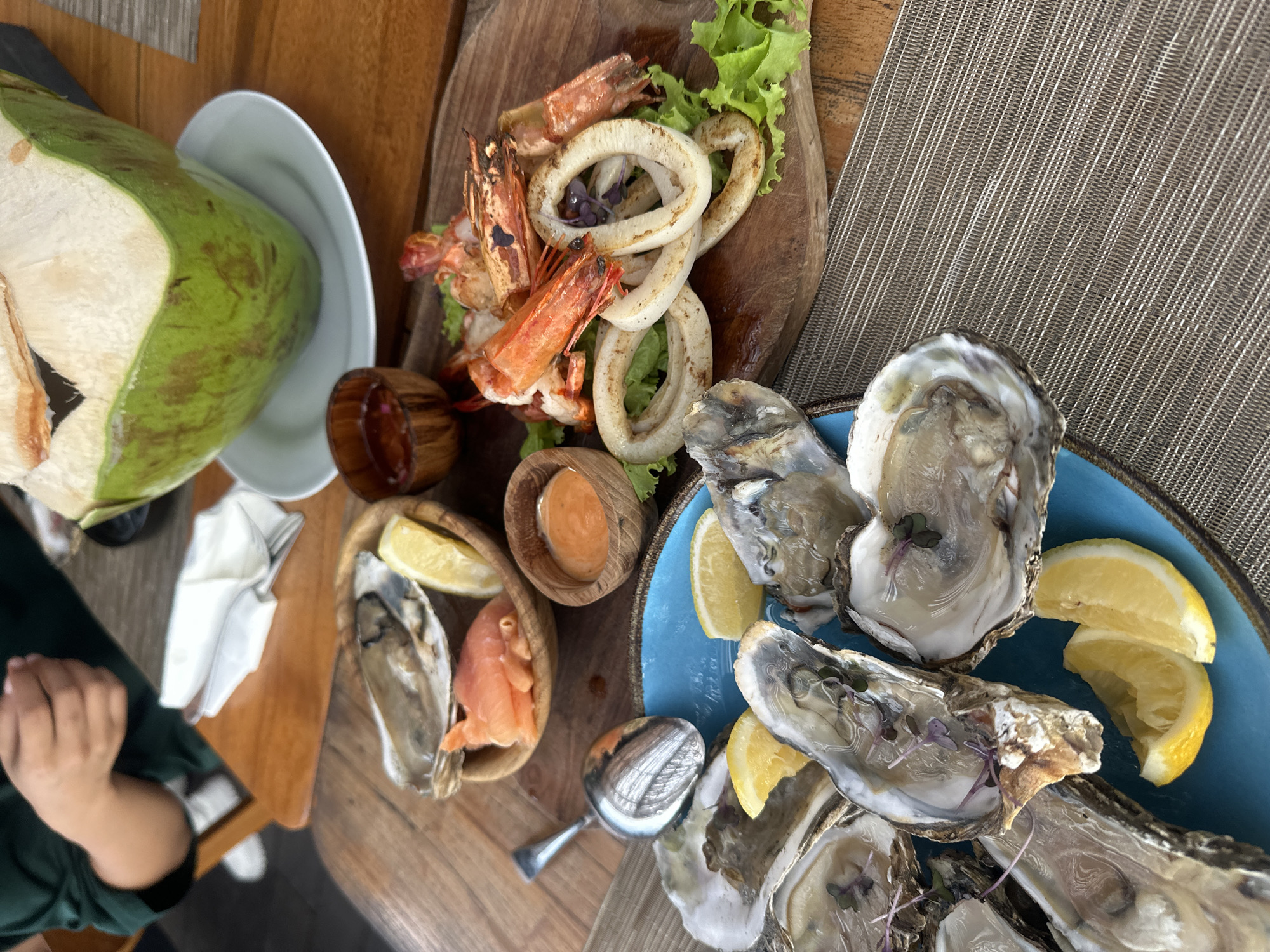 Diners share seafood platter at North Kuta restaurant