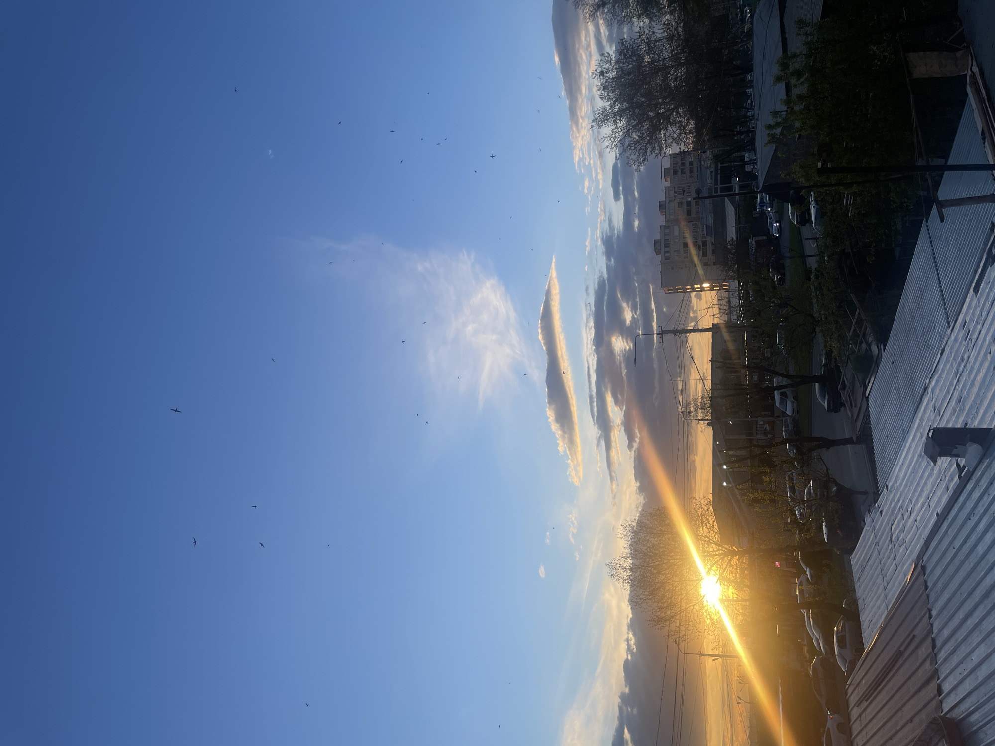 Evening sunset captured across Yerevan urban landscape