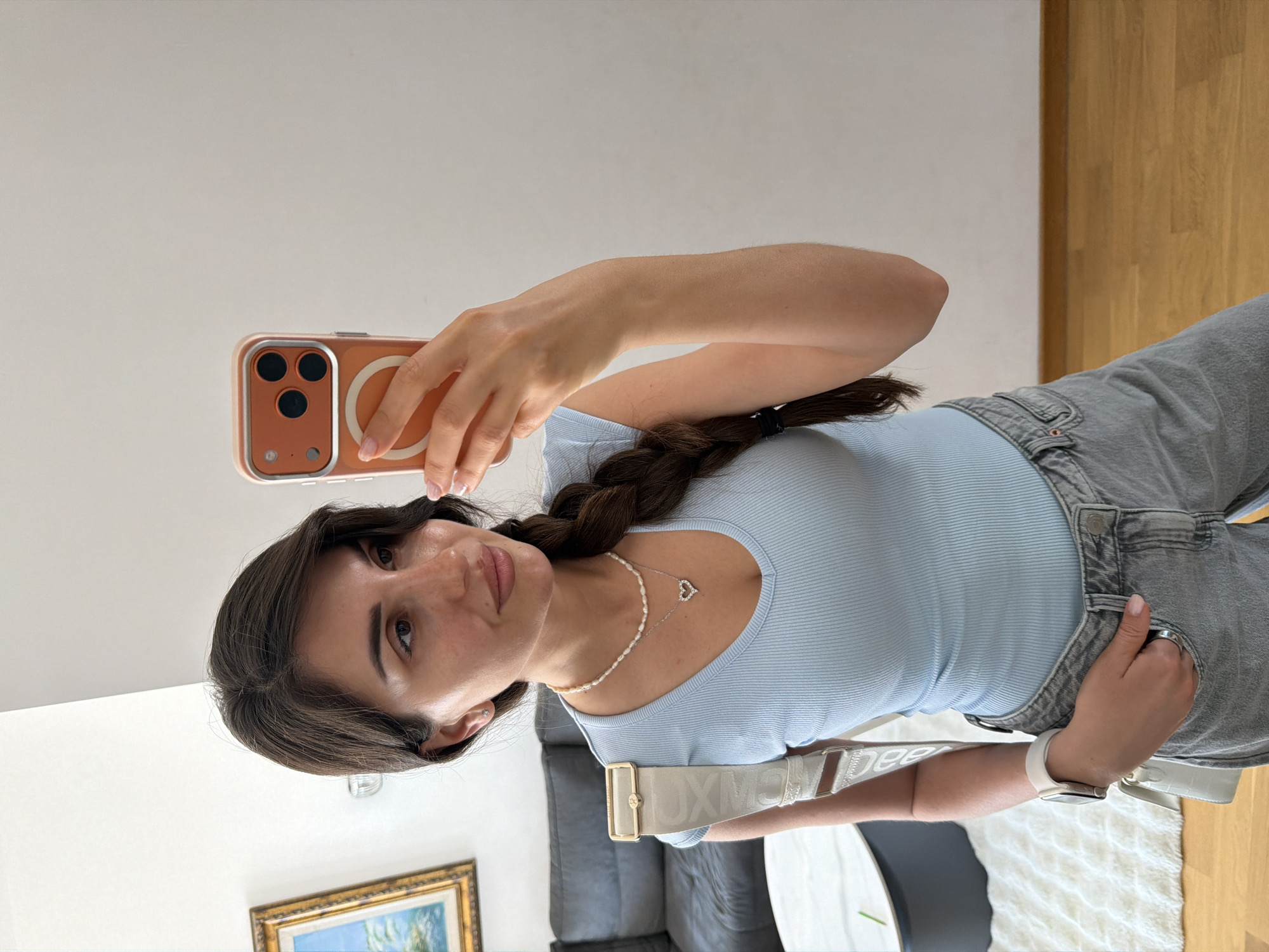 Woman takes selfie, fruit hashtag image captured in Budva