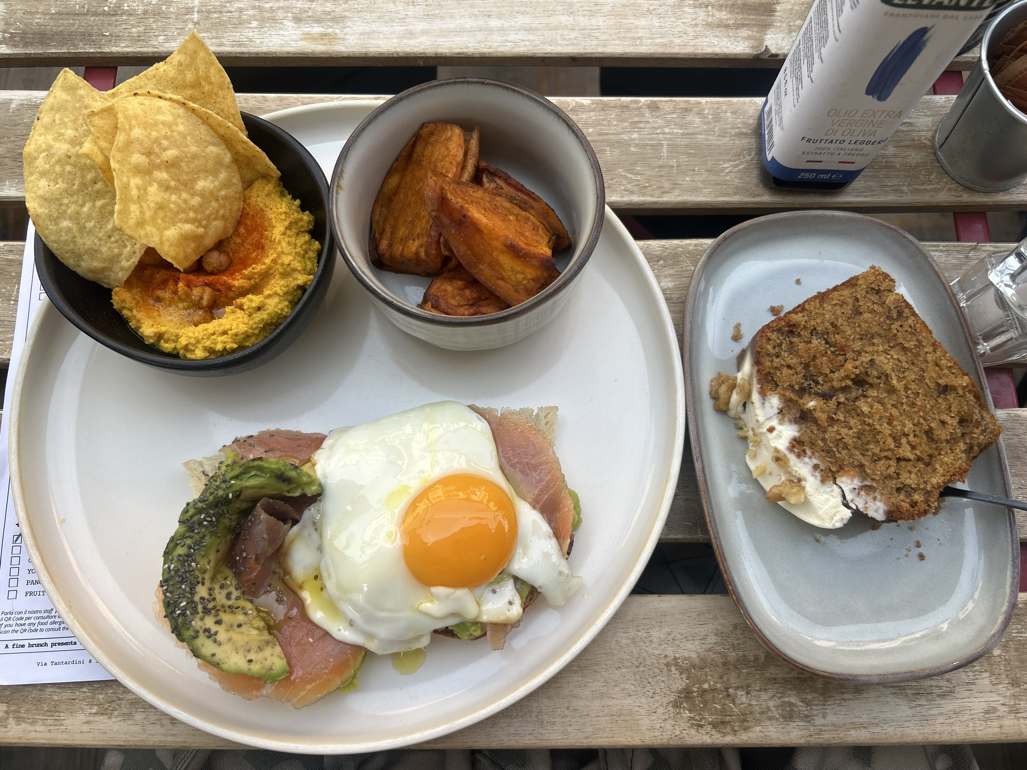 Brunch gathering documented at Milan cafe Friday morning