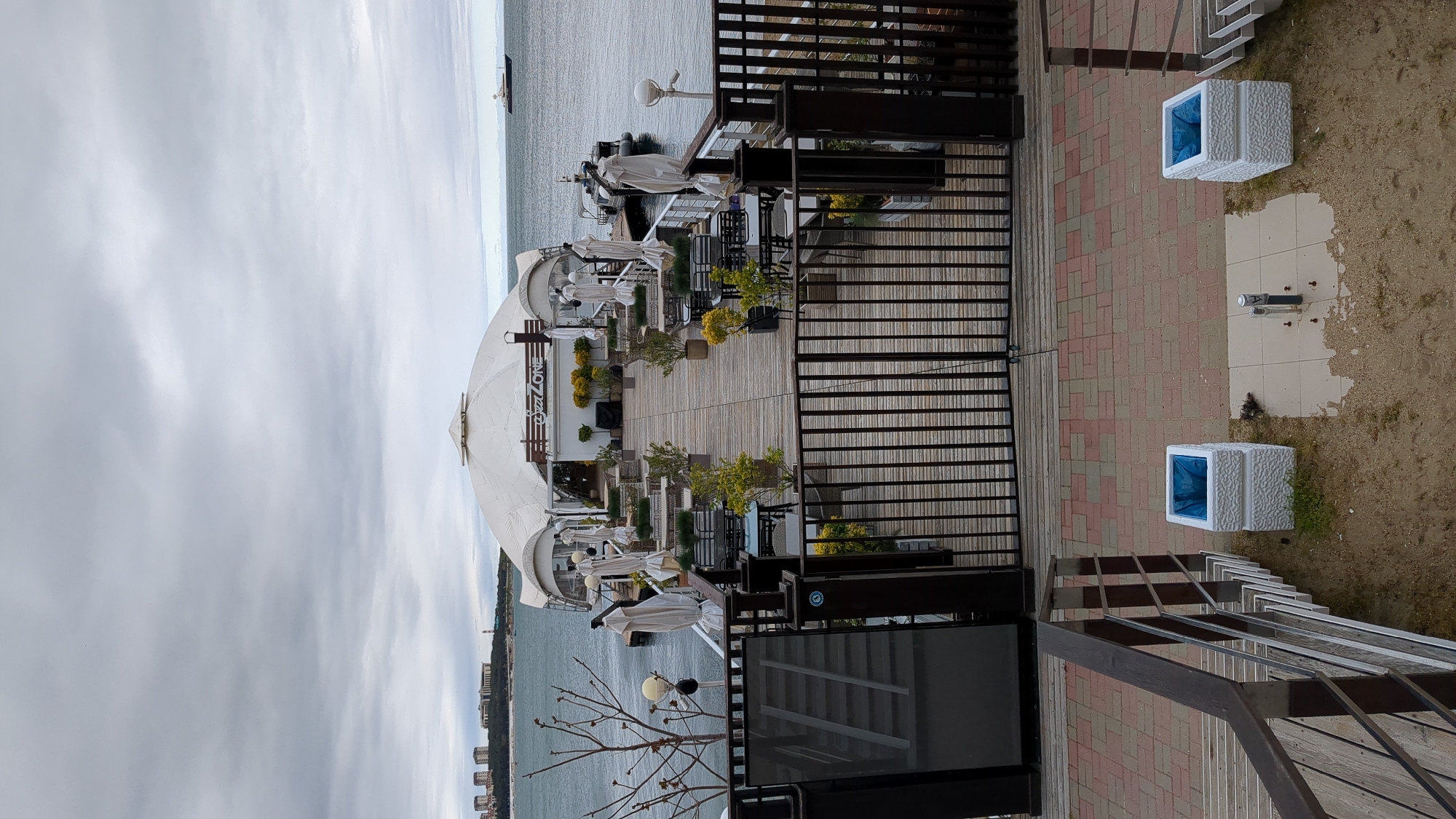 Morning scenes captured along Gelendzhik waterfront promenade