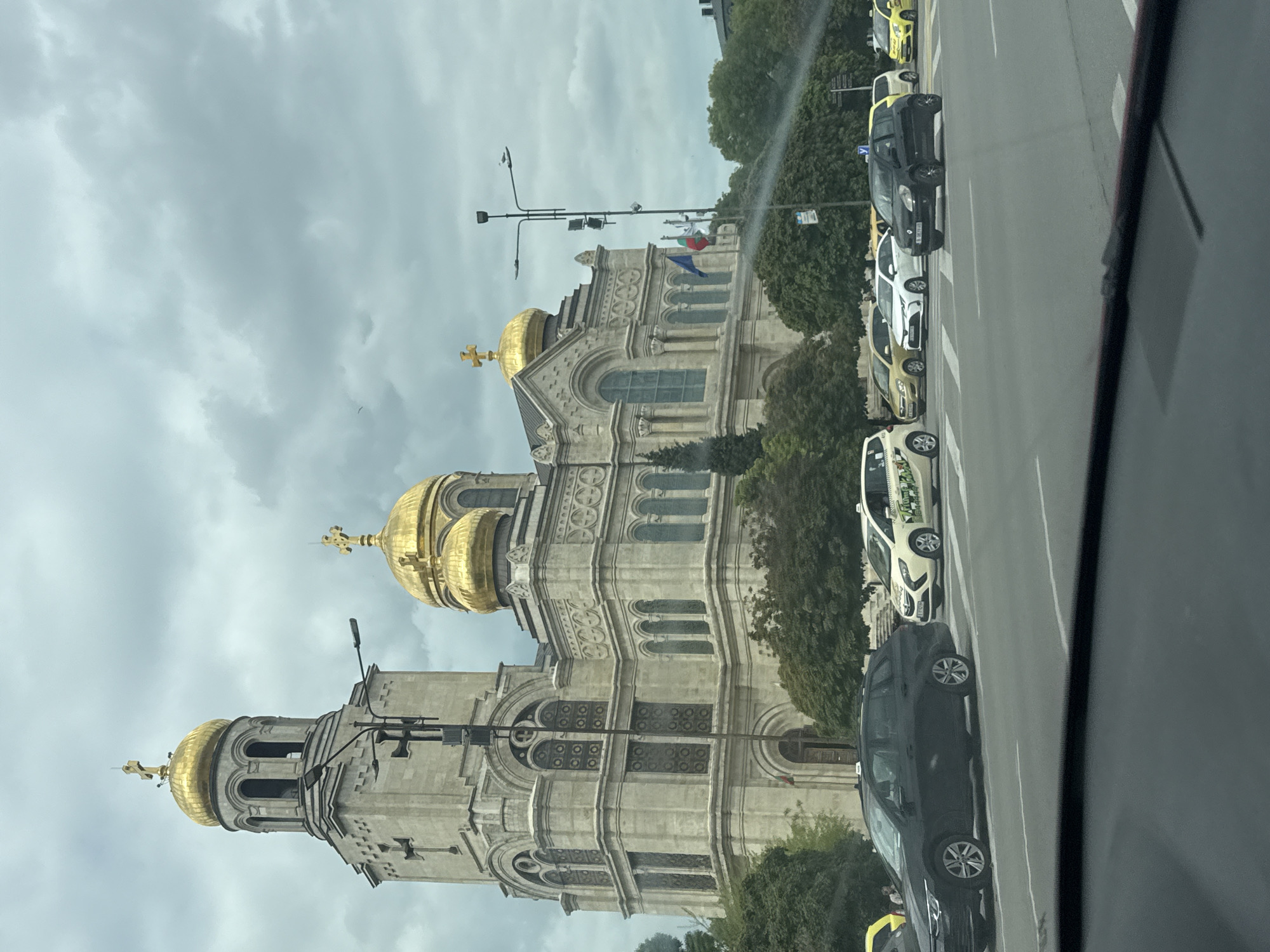 Cathedral with golden domes photographed in Varna, Bulgaria